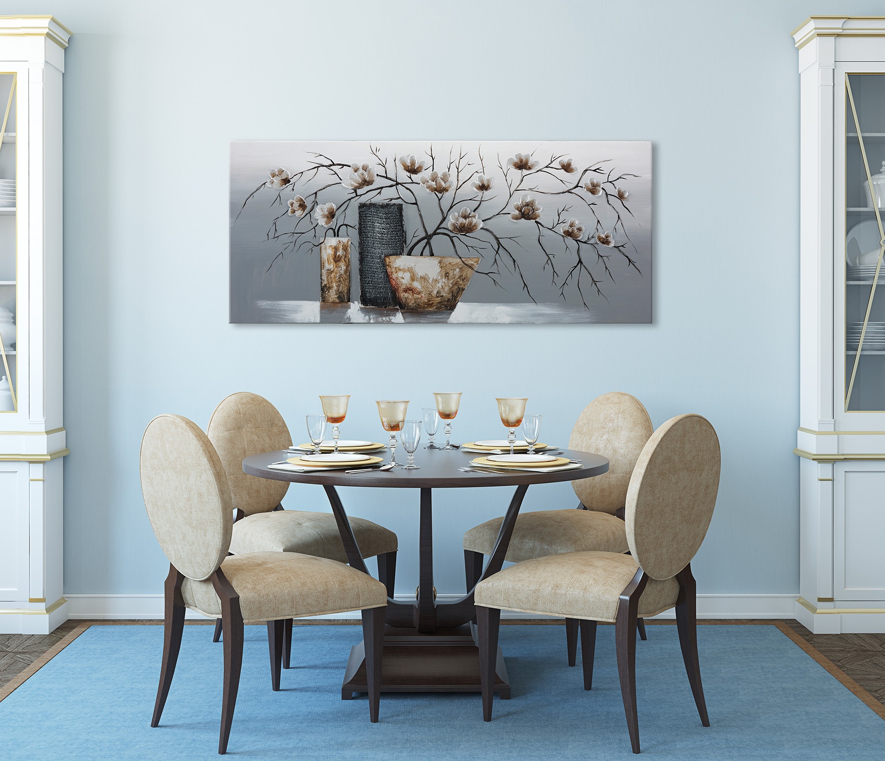 Bönninghoff Ölgemälde »handarbeit BLUMENVASEN XXL 60x140 cm – Wandbild Kunst Deko« Blumen 1 Stk. tlg. handgefertigt, jedes Bild ein Unikat