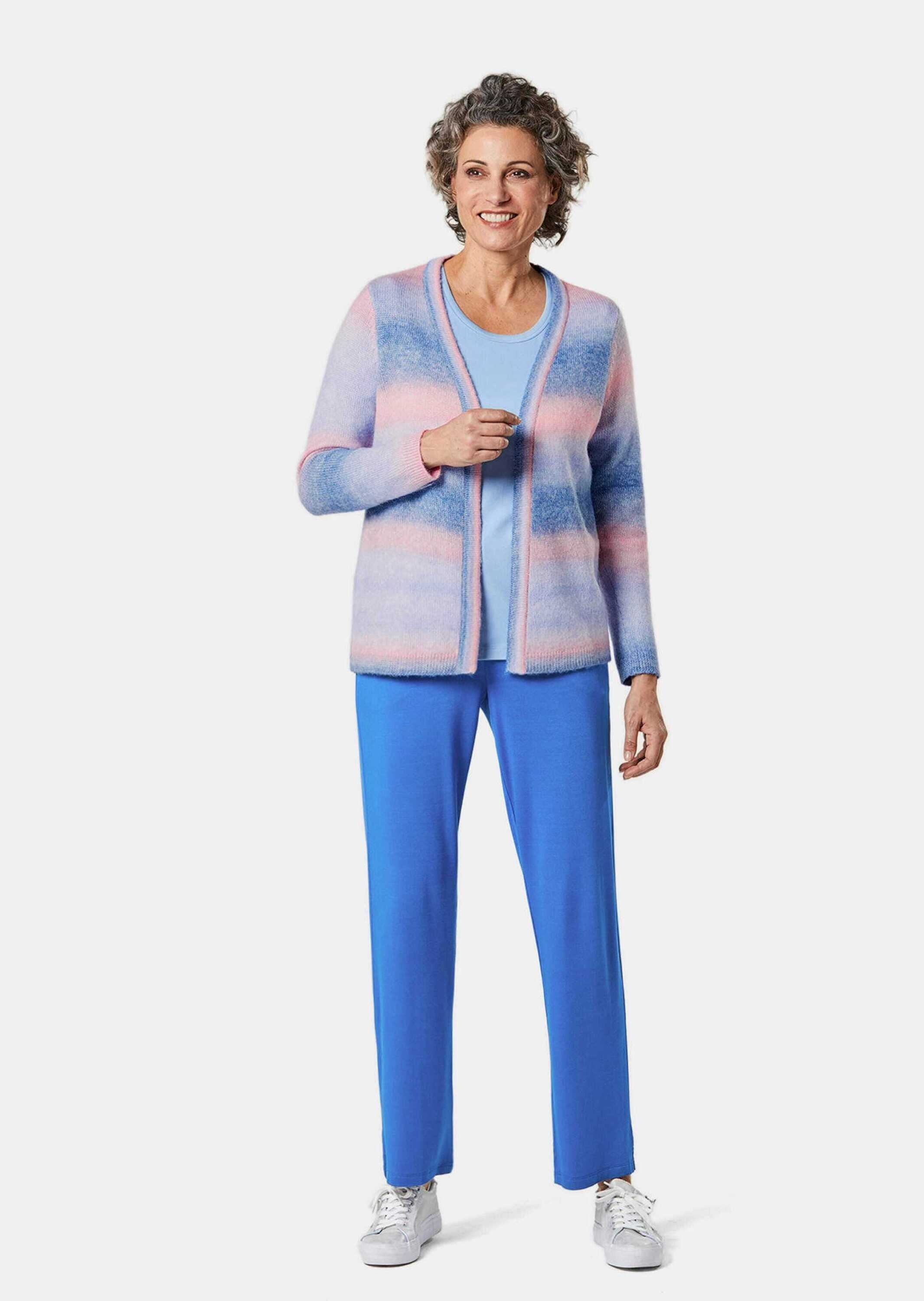 GOLDNER Strickjacke »Kurzgröße Verschlussloser, leichter Cardigan«