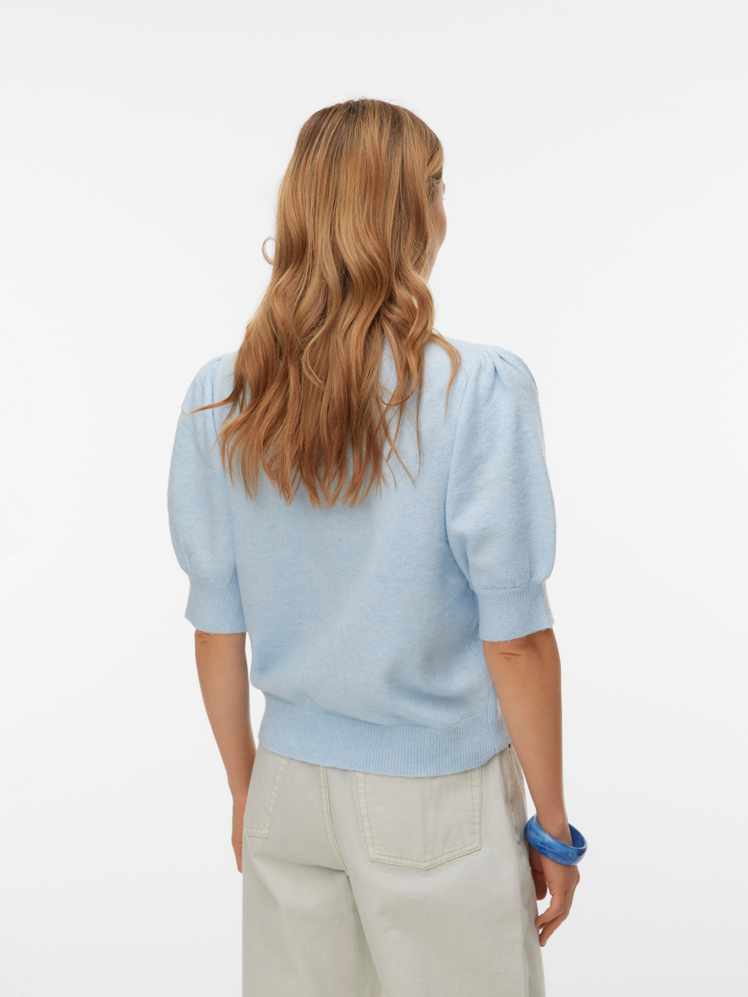 Vero Moda Rundhalspullover »VMDOFFY 2/4 O-NECK PULLOVER GA NOOS« mit kurzen Puffärmeln