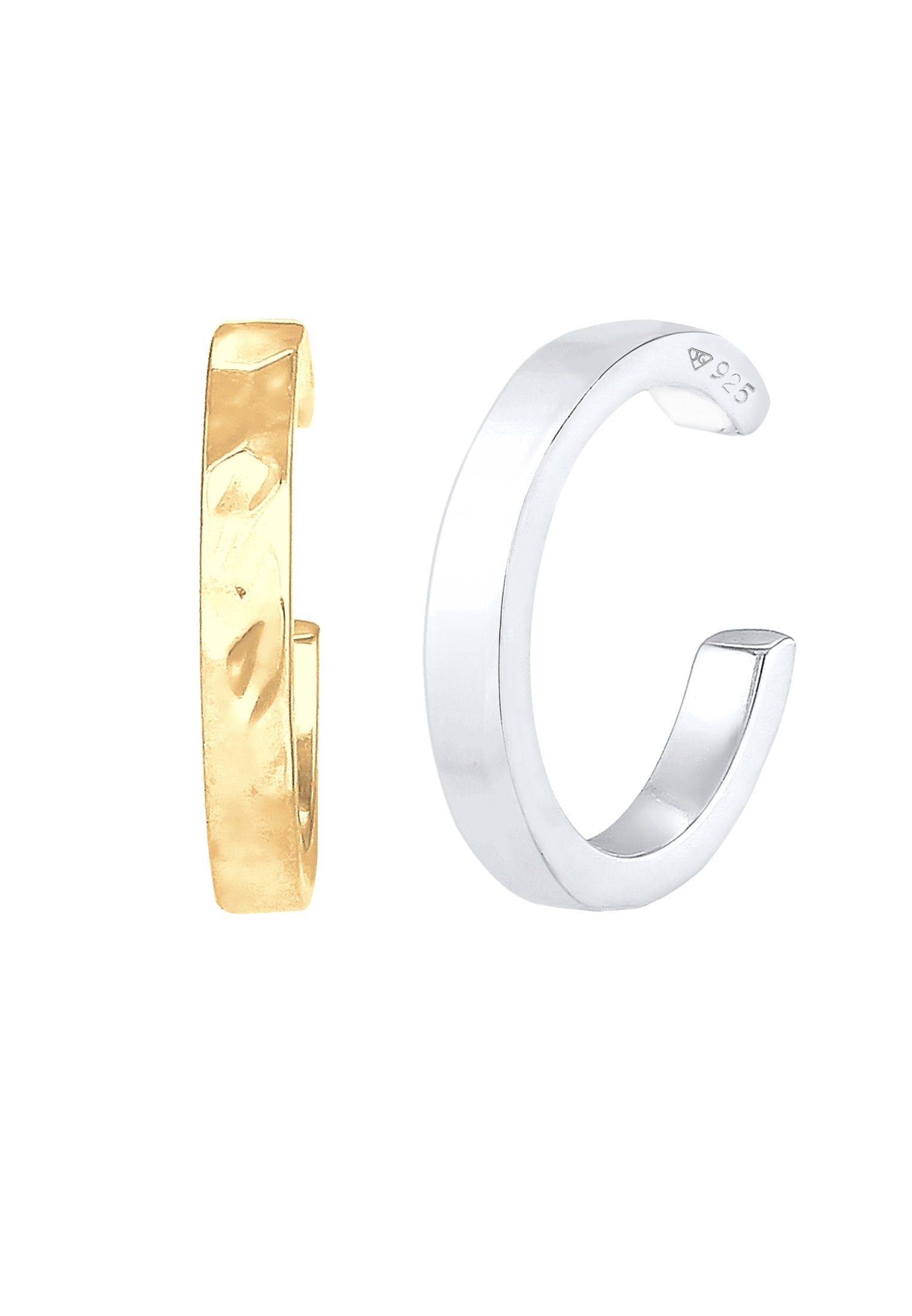 Elli Paar Ohrklemmen »Ohrringe Earcuff Set Organic Look 925 Silber«