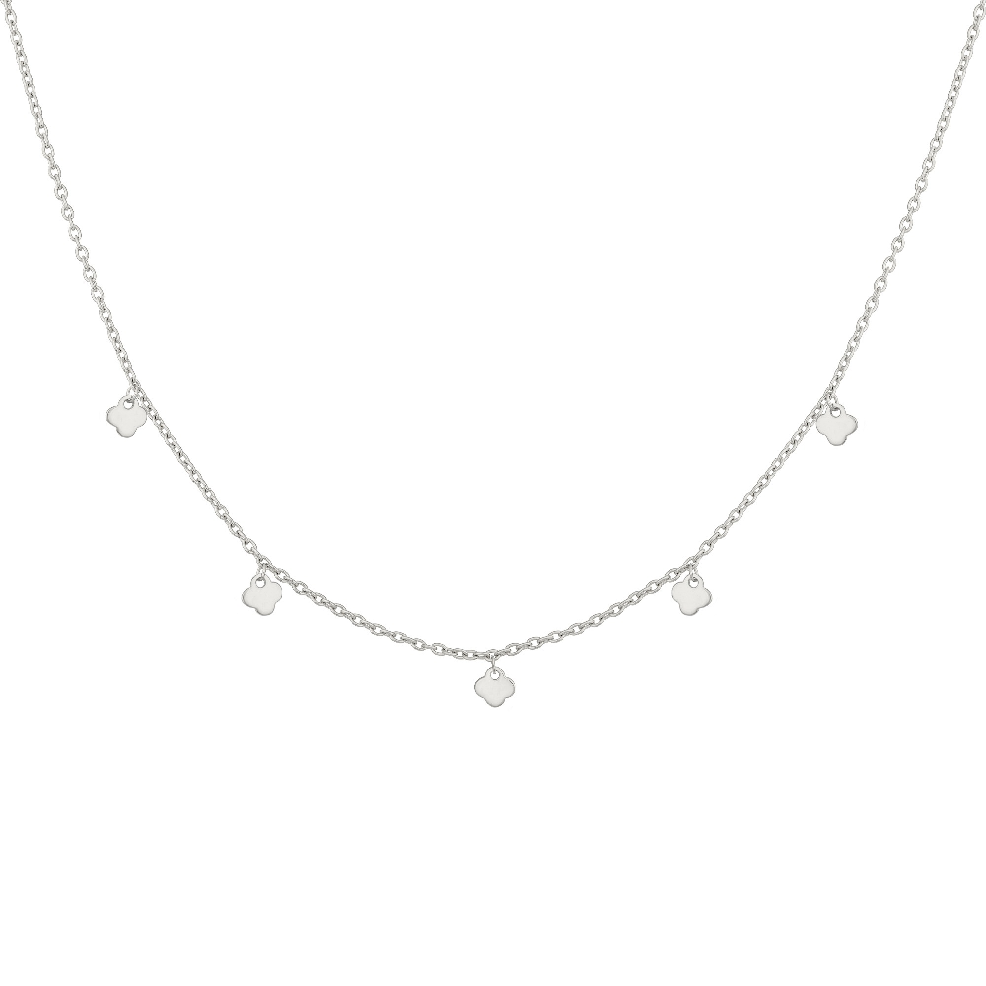 CAÏ Collier »925 Silber rhodiniert Anhänger Kleeblatt«, Glänzend