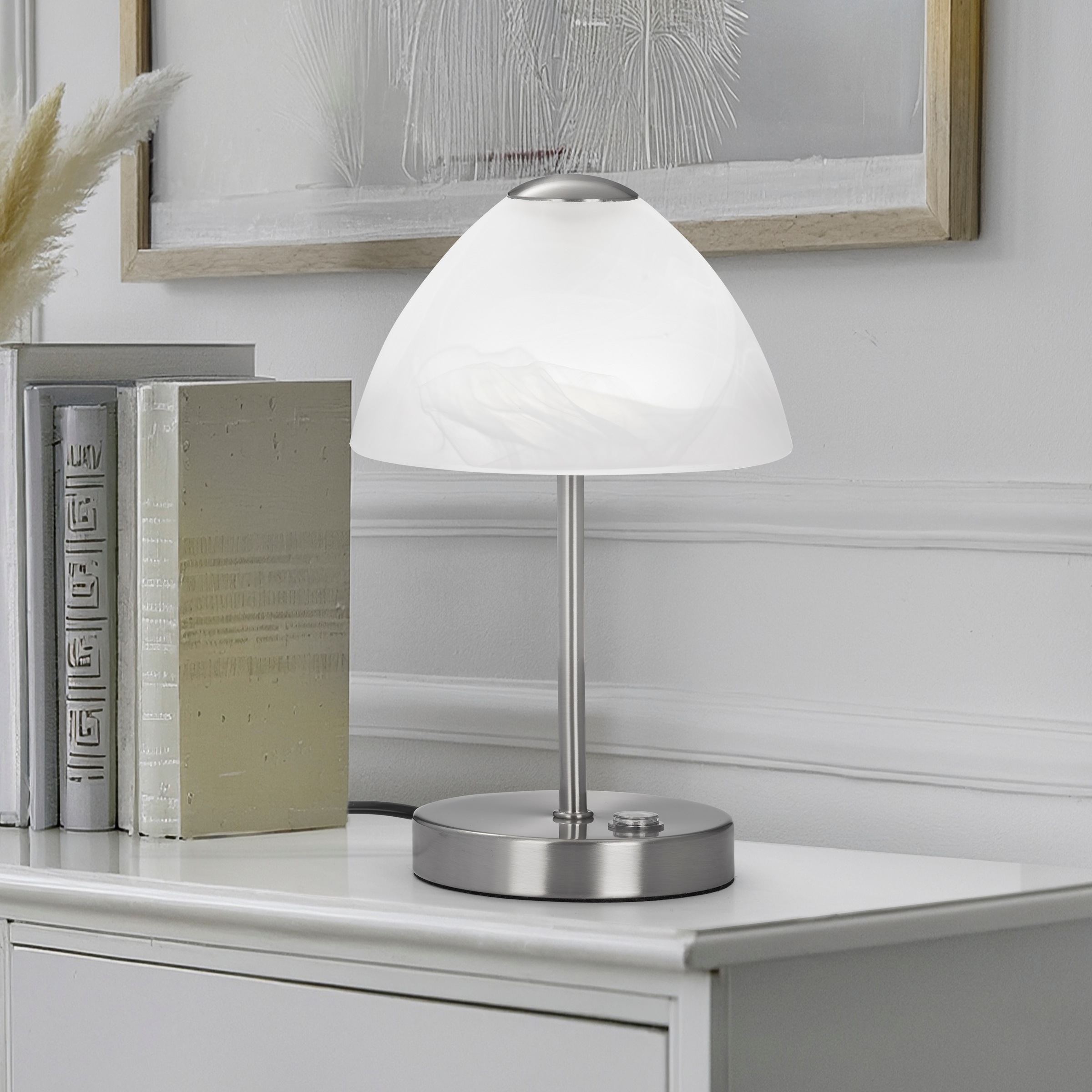 REALITY Leuchten LED Tischleuchte »Queen« LED-Board 1 Stk. Warmweiß Tischlampe mit 4 fach TOUCH-Dimmer in klassischem Design