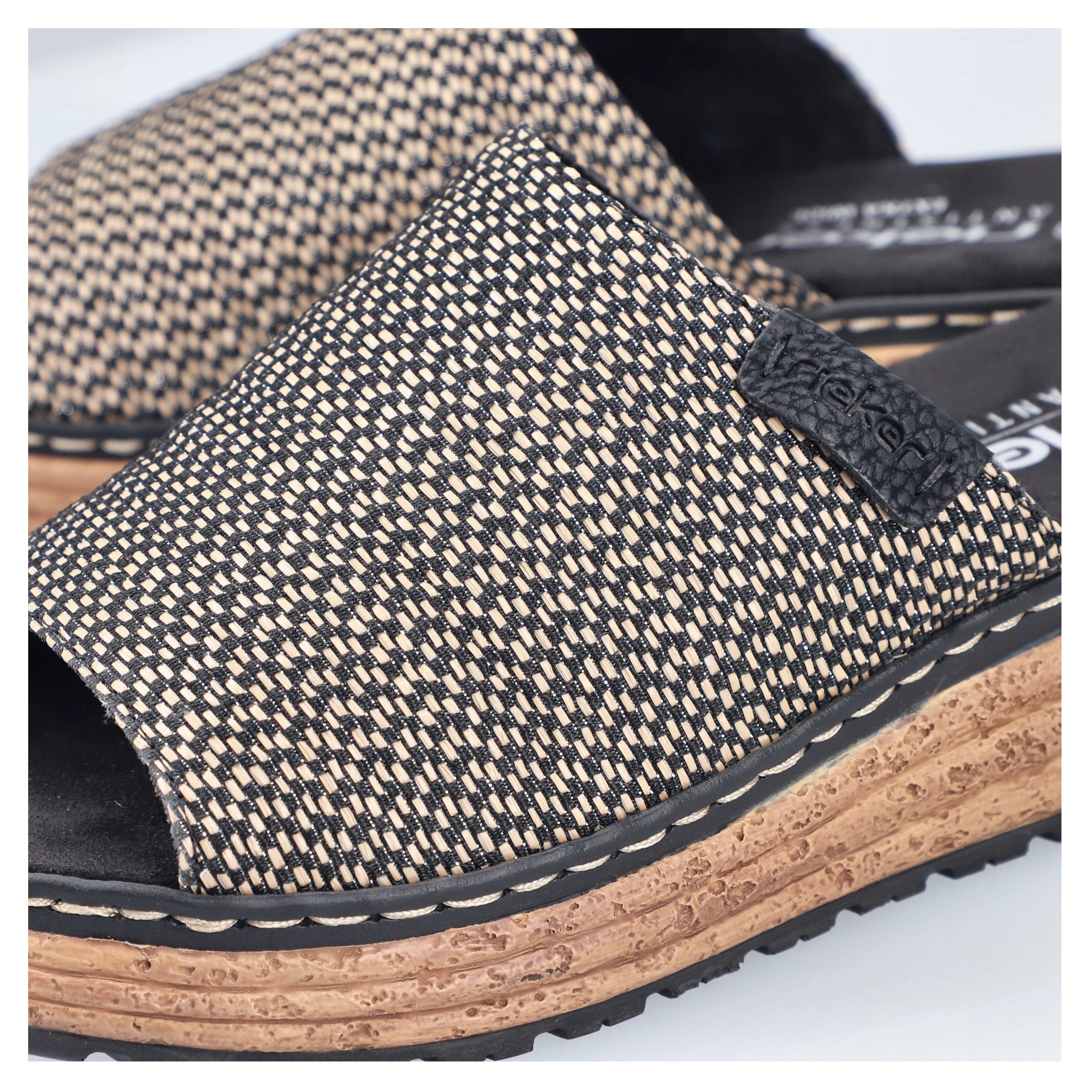 Rieker Keilpantolette, Sommerschuh, Schlappen, Hausschuh, in Weite H (= sehr weit)