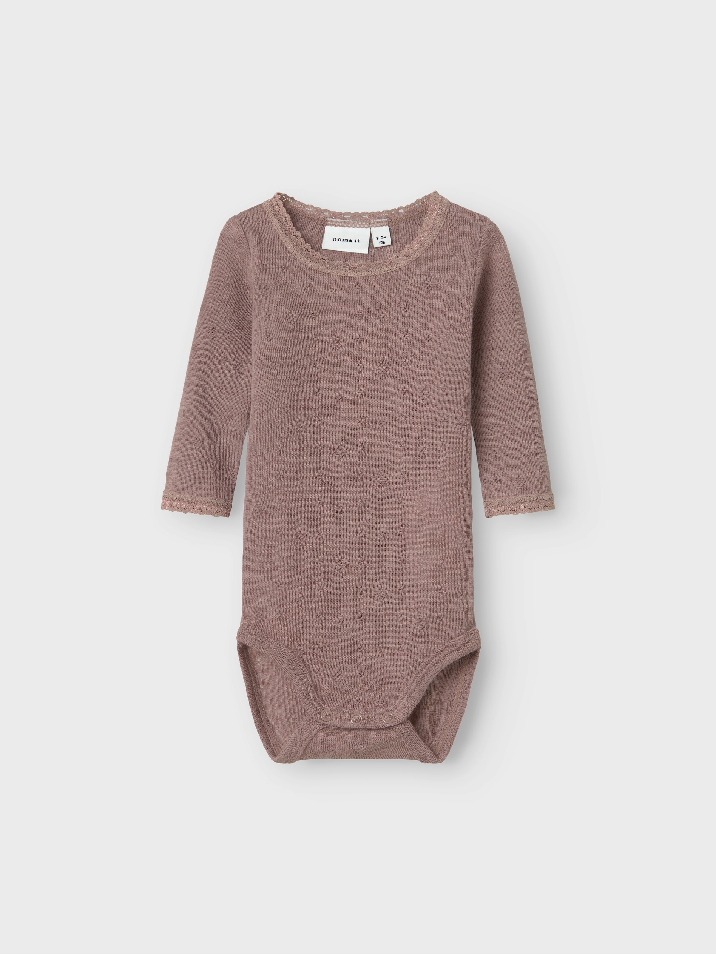Name It Langarmbody »NBFWANG WOOL NEEDLE LS BODY SOLID NOOS«, aus reiner Merinowolle