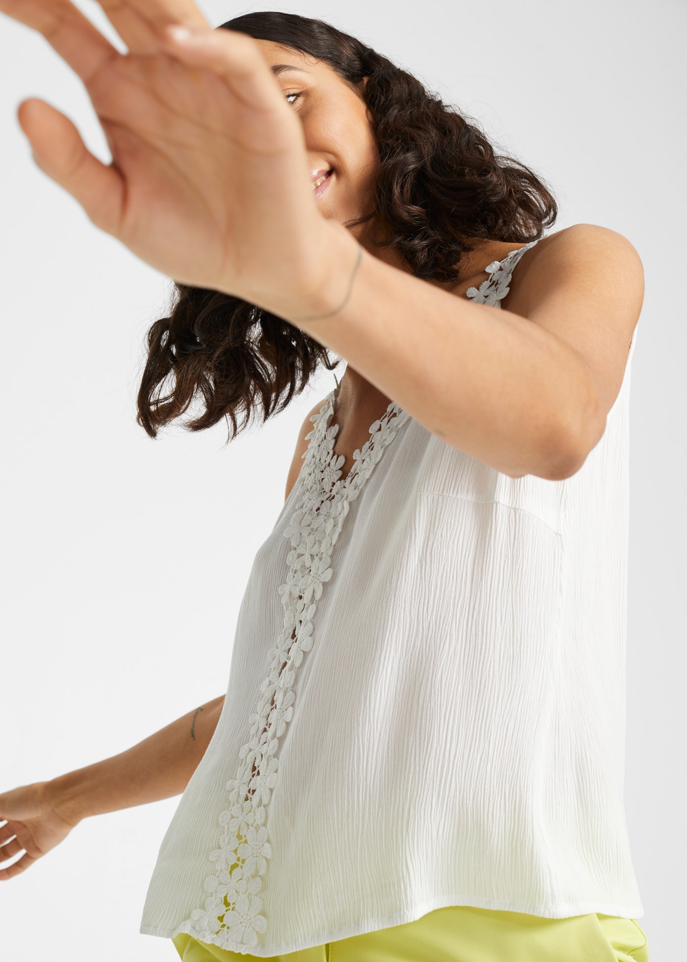 bonprix Blusentop lockerer Schnitt, für festliche Anlässe, reine Viskose, Spitzendetails