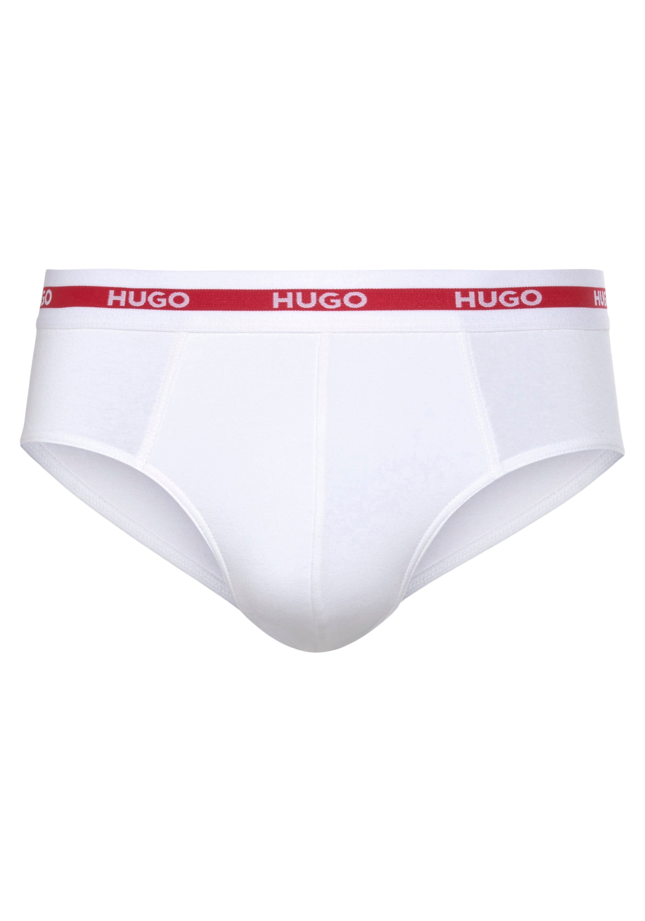 HUGO Underwear Slip, (Packung, 3 St., Im Dreierpack), mit Kontraststreifen und Logoschriftzügen auf dem Bund