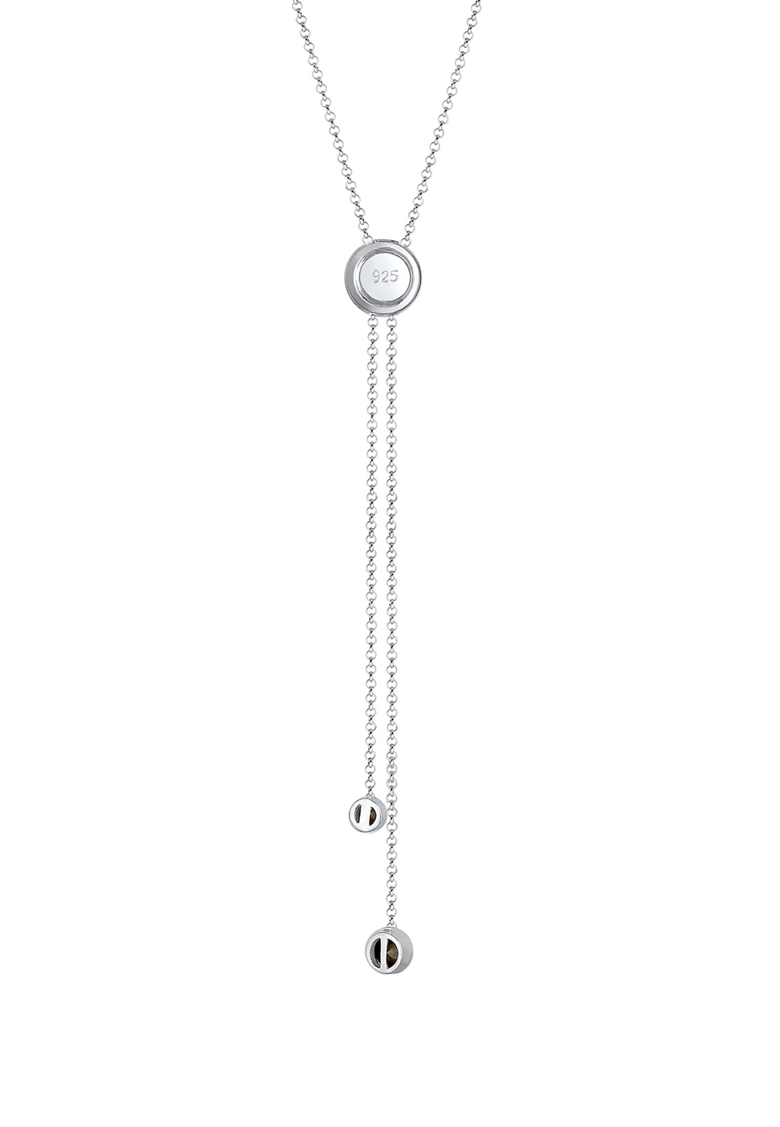 Elli Premium Y-Kette »Halskette Y-Halskette Glas Kristalle Weiß 925 Sterling Silber«