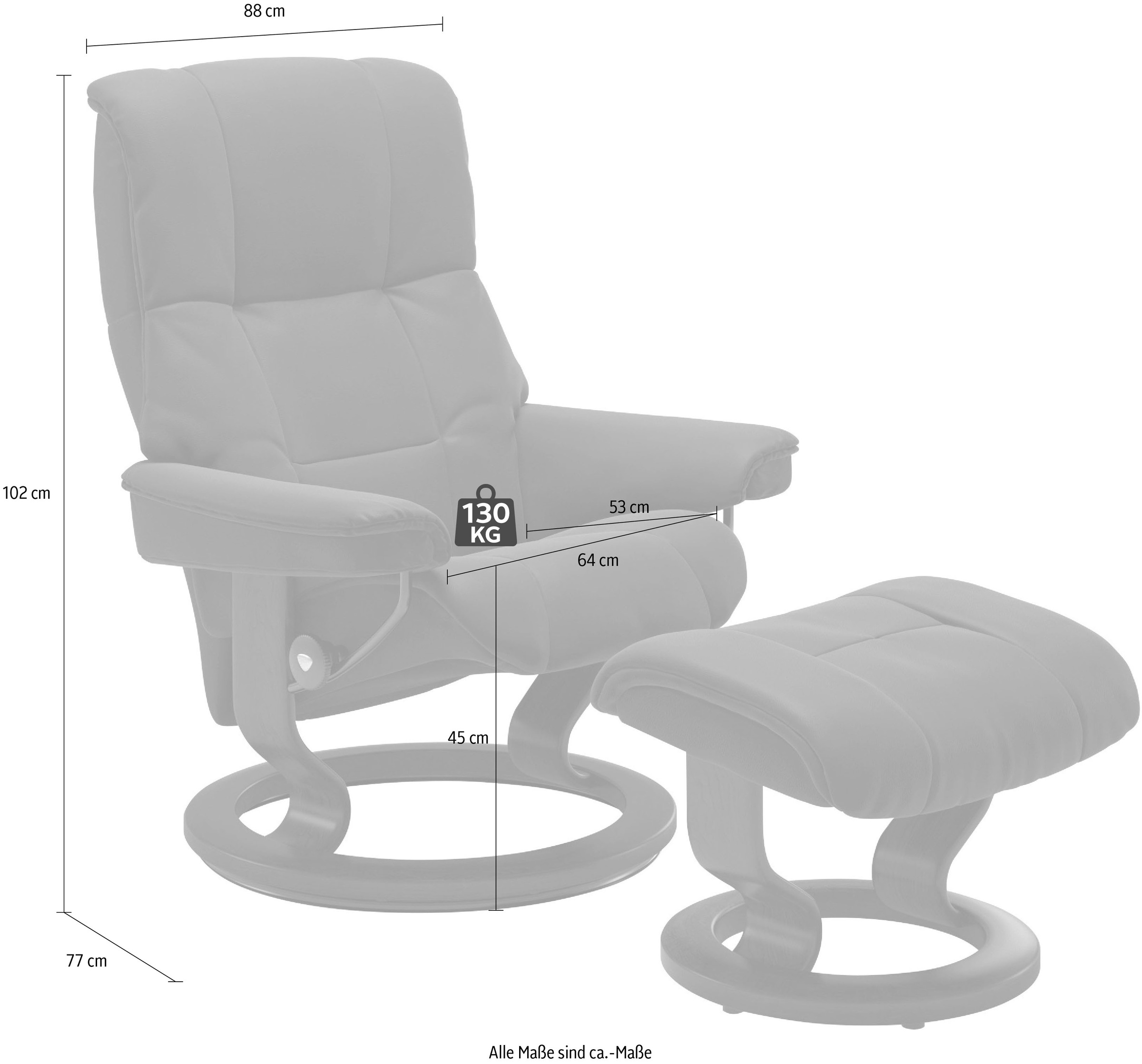Stressless® Relaxsessel »Mayfair« mit Classic Base, Größe S, M & L, Gestell Braun