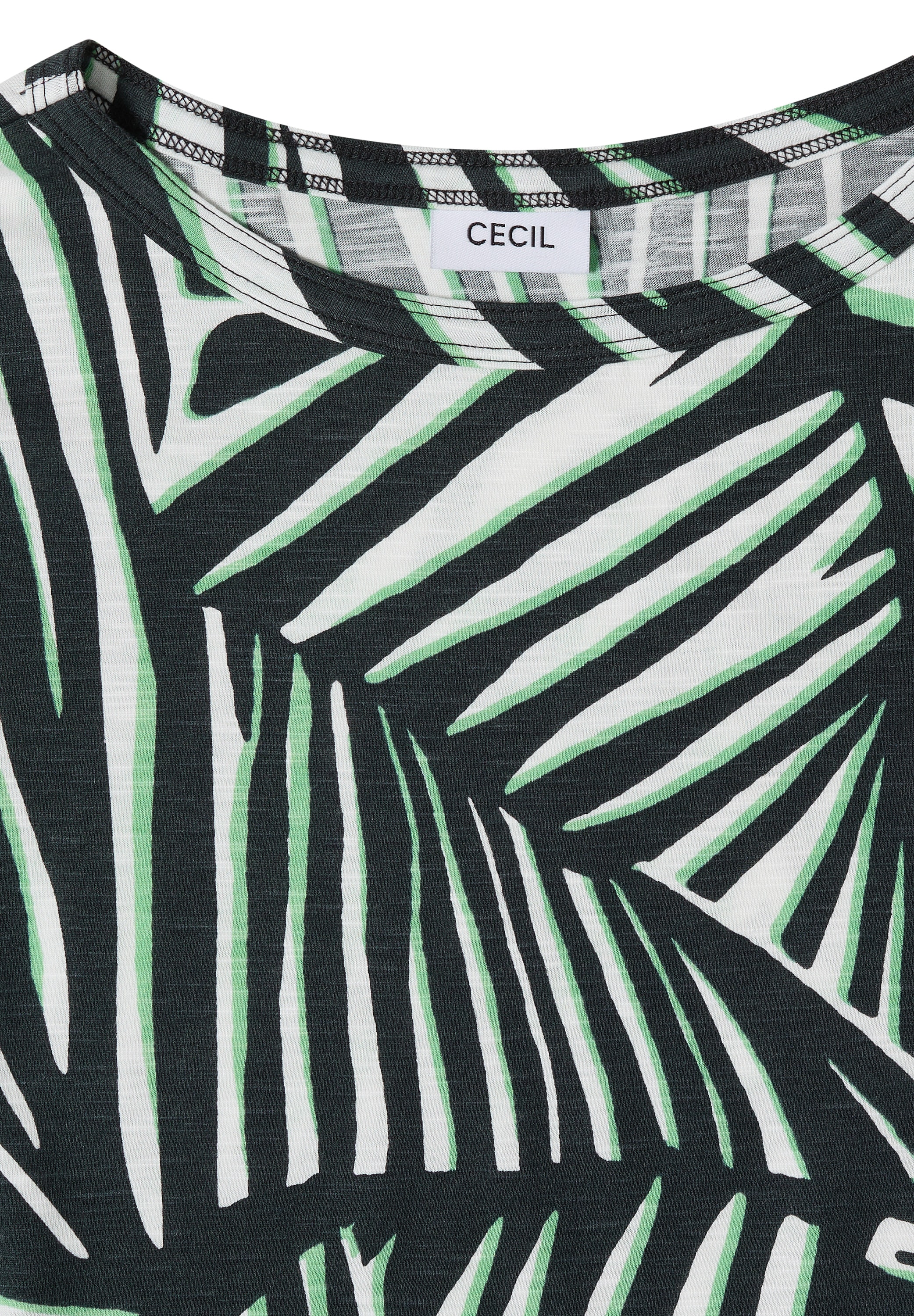 Cecil Kurzarmshirt Sommershirt mit grafischem Blätter-Print