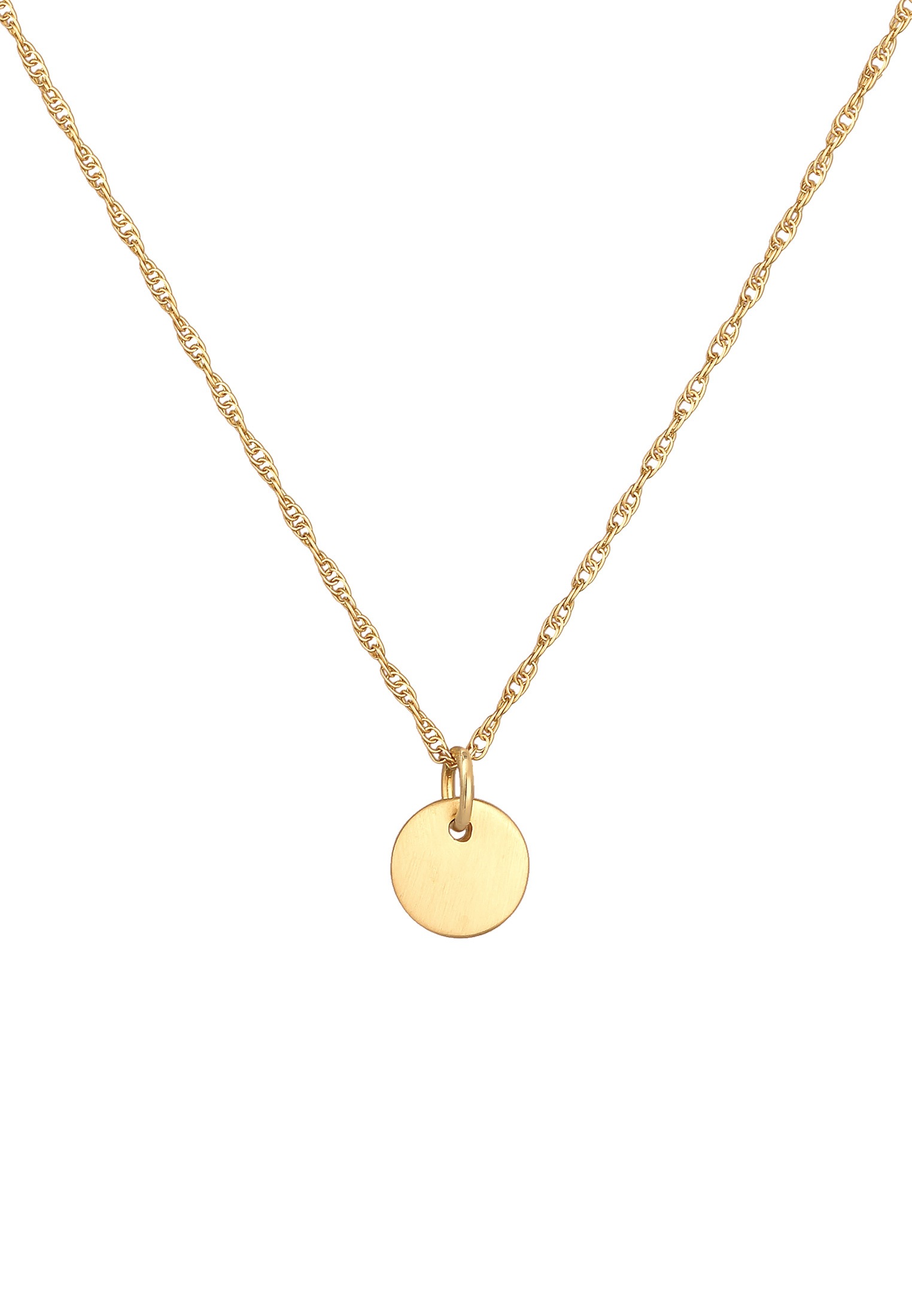 Elli Kette mit Anhänger »Halskette Plättchen Rund Gedrehte Kette 925 Silber«