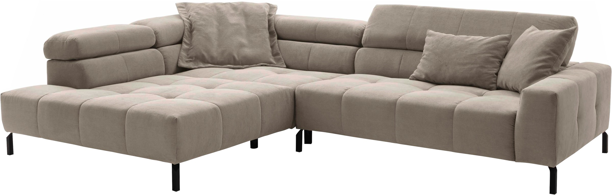Places of Style Ecksofa »Claya, L-Form, incl. Kopfteilverstellung, Breite 311 cm«, wahlweise elektrischer Sitzvorzug