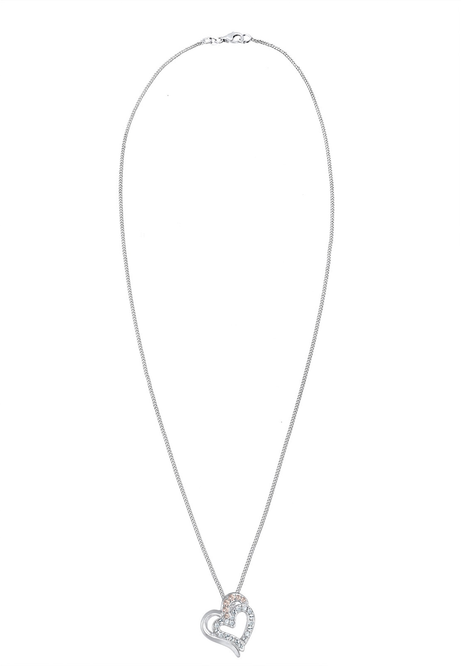Elli Silberkette »Halskette Herz Weiß 925 Sterling Silber, mit Kristallen von Swarovski®«