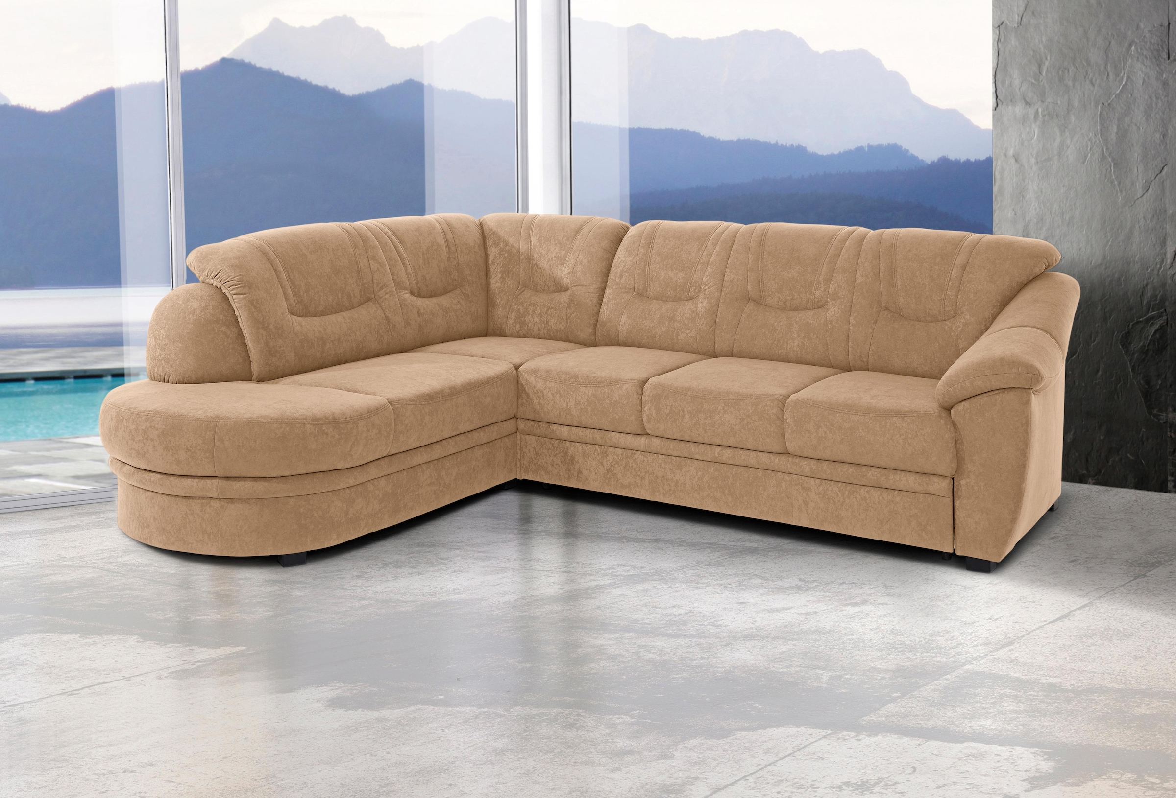 sit&more Ecksofa »Savoni L-Form«, wahlweise mit Bettfunktion