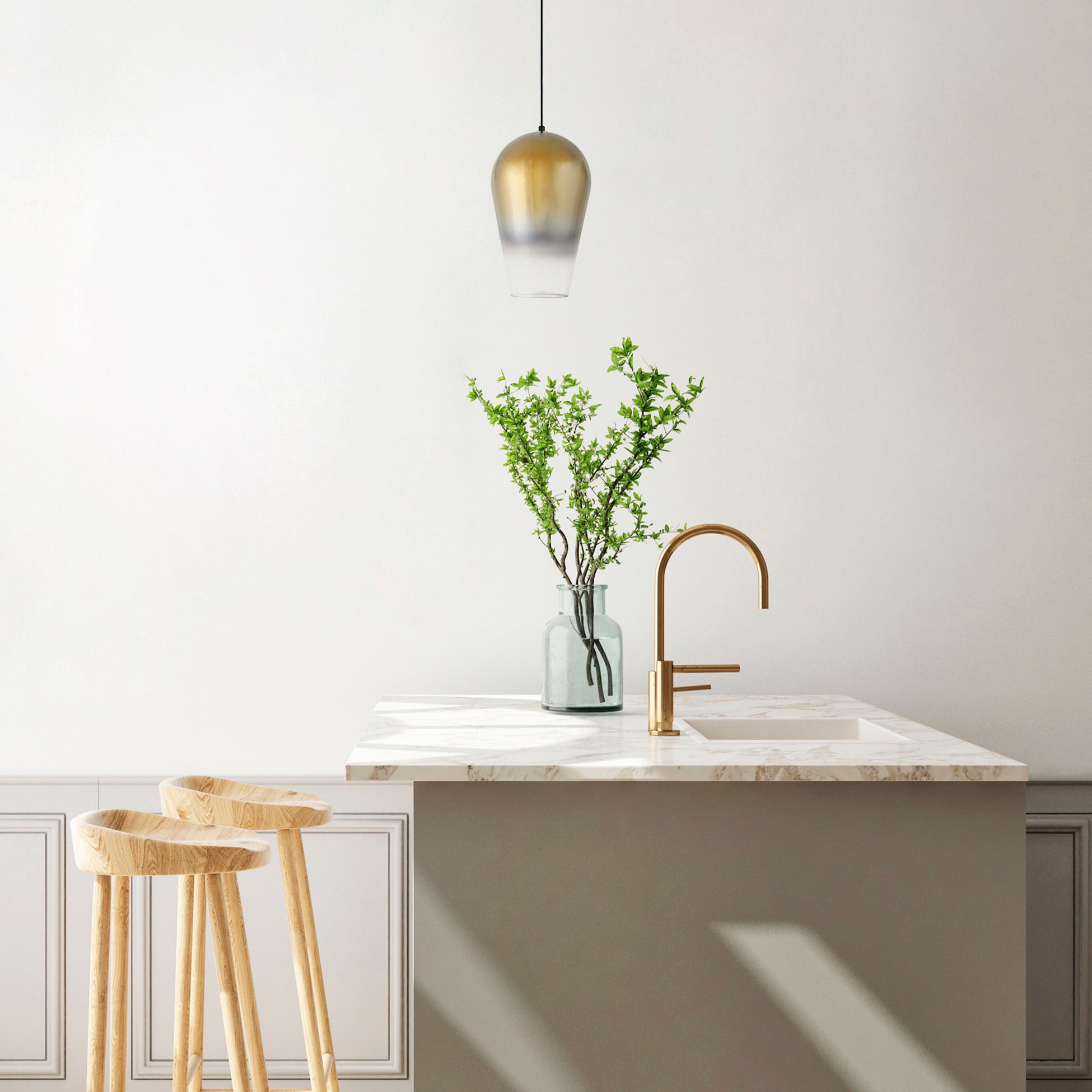 Paco Home Pendelleuchte »DALIA«, Leuchtmittel E27 | ohne Leuchtmittel, Esstisch Glas Lampenschirm Hängeleuchte Wohnzimmer Modern E27