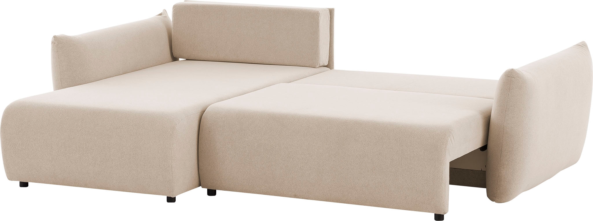 Home affaire Ecksofa »MAVAS Schlafsofa mit Bettkasten, L-Form,« ca.257/127cm (Liegefläche 212/145 cm), Cord, Chenille, Struktur