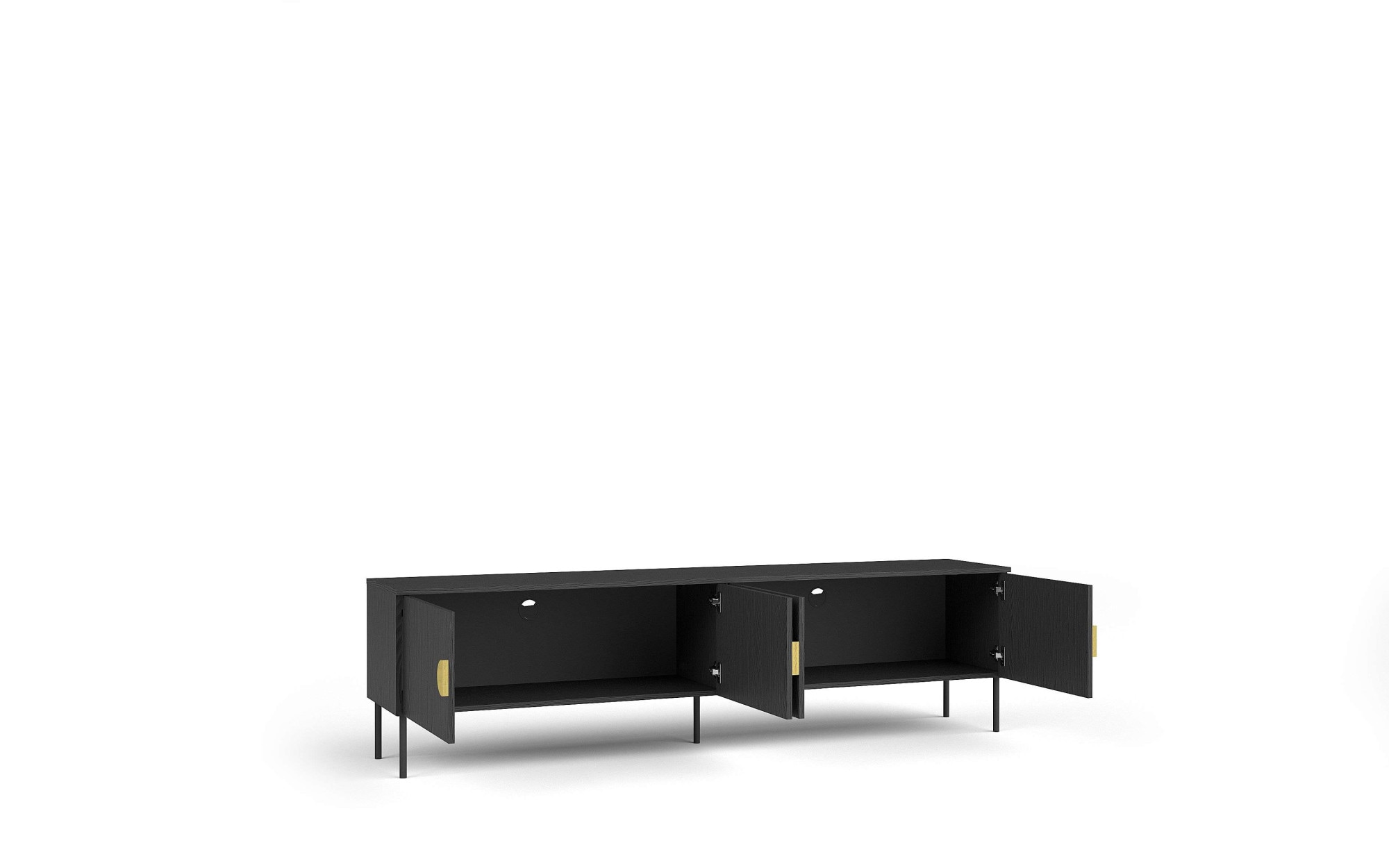 Home affaire Lowboard »BELLOT TV-Schrank mit 2 Türen, Maße B/T/H: 160/40/53,6 cm«, (1 St.), schwarze Farbe, mit holzähnlicher Struktur