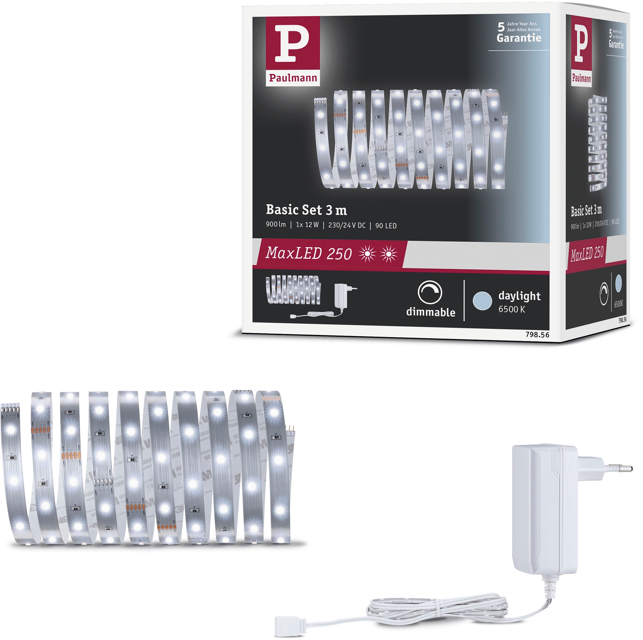 LED Stripe »MaxLED 250 Basisset unbeschichtet 3m Tageslichtweiß«, 1 St.-flammig