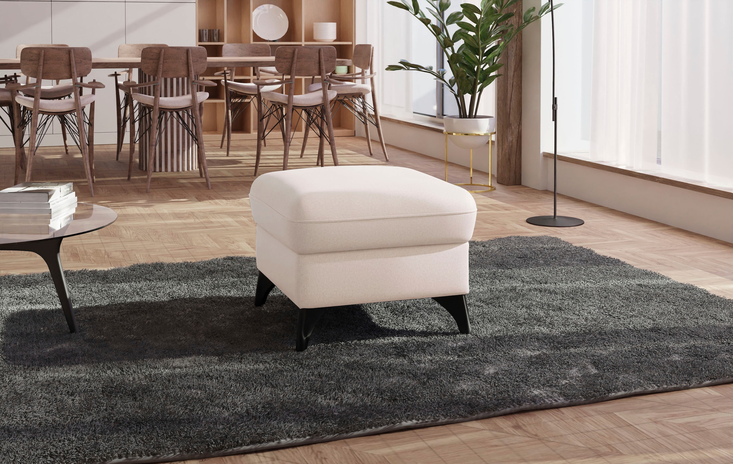 Sit&More Polsterhocker »Astoria« Passend zur "Astoria"-Serie in beige, Größe B/H/T: 63 cm x 48 cm x 74 cm