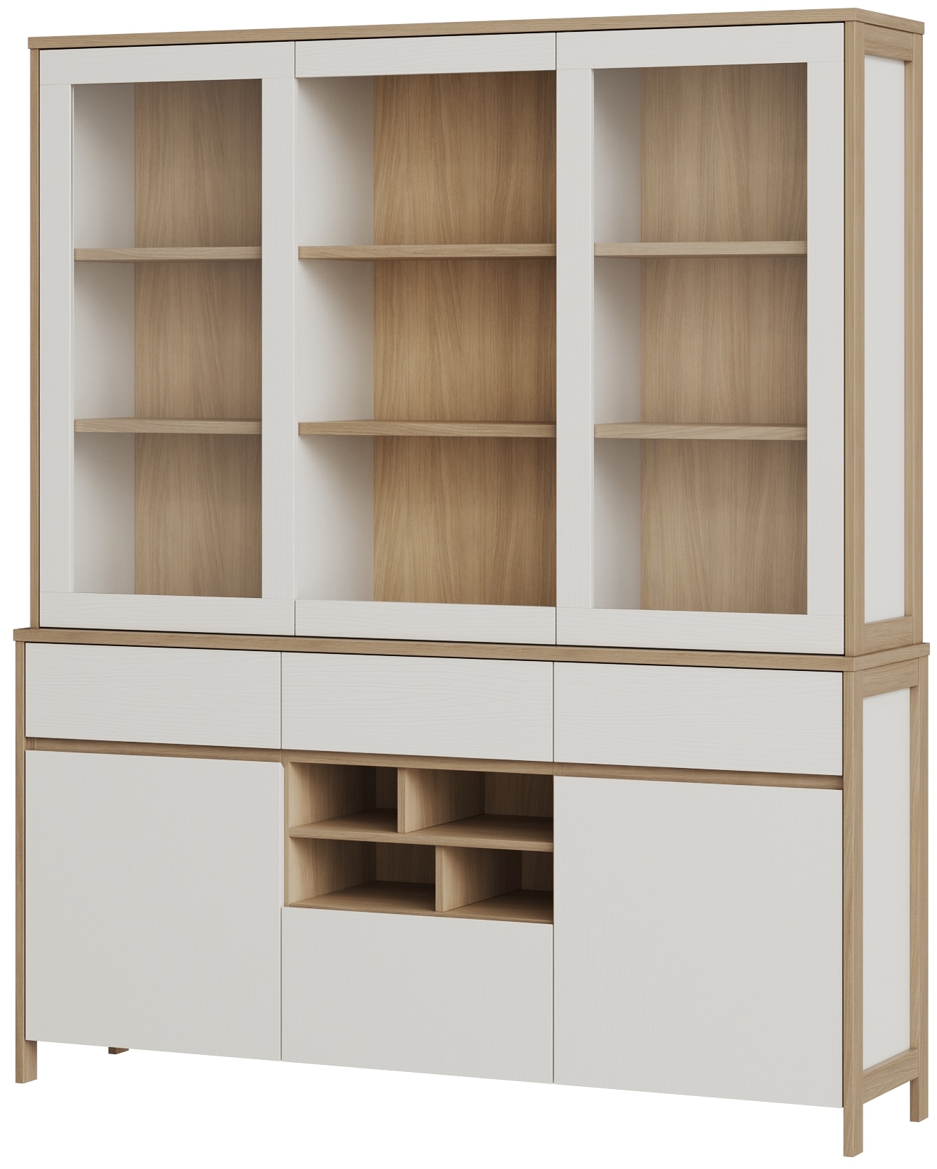 Home affaire Buffet »Stranda, Hochschrank im Scandi-Style, moderner Schrank«, Rahmenoptik, ausreichend Stauraum, vielseitig einsetzbar, 164 cm breit