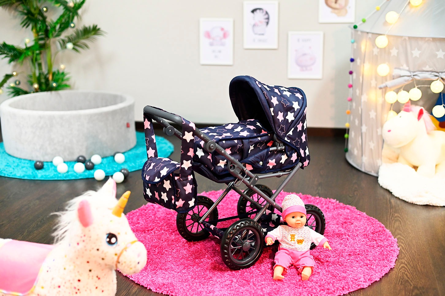 Knorrtoys® Kombi-Puppenwagen »Ruby«, mit Wickeltasche