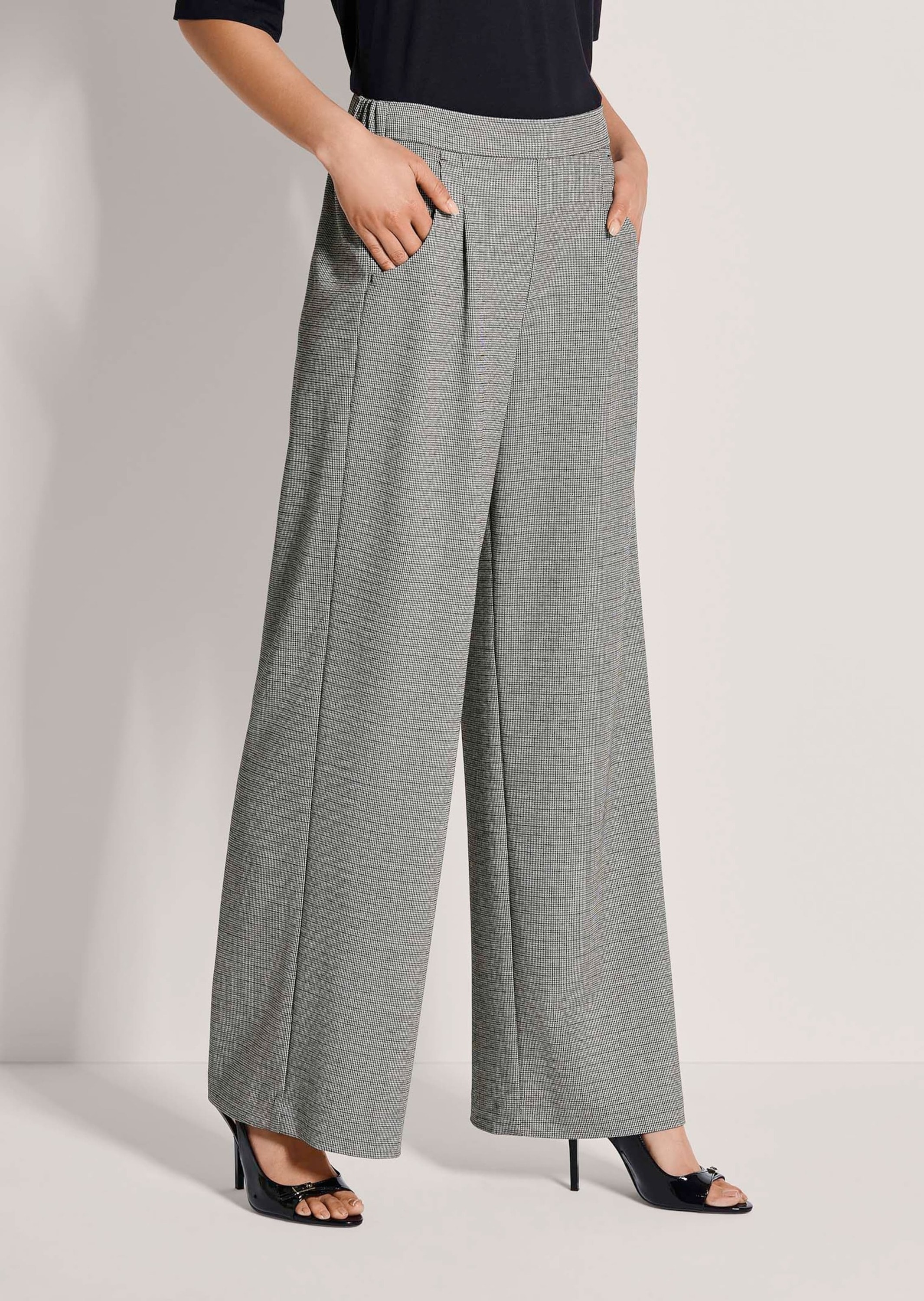 MADELEINE Stoffhose »Bundfaltenhose Schlupfhose mit Karo-Muster«