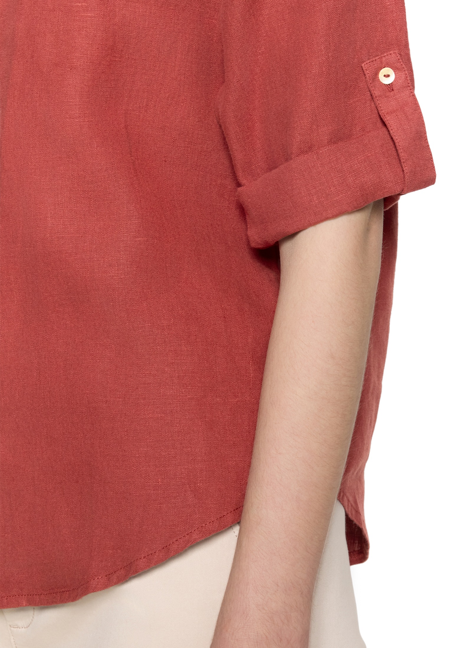 Cartoon Klassische Bluse »Leinenbluse mit V-Ausschnitt«