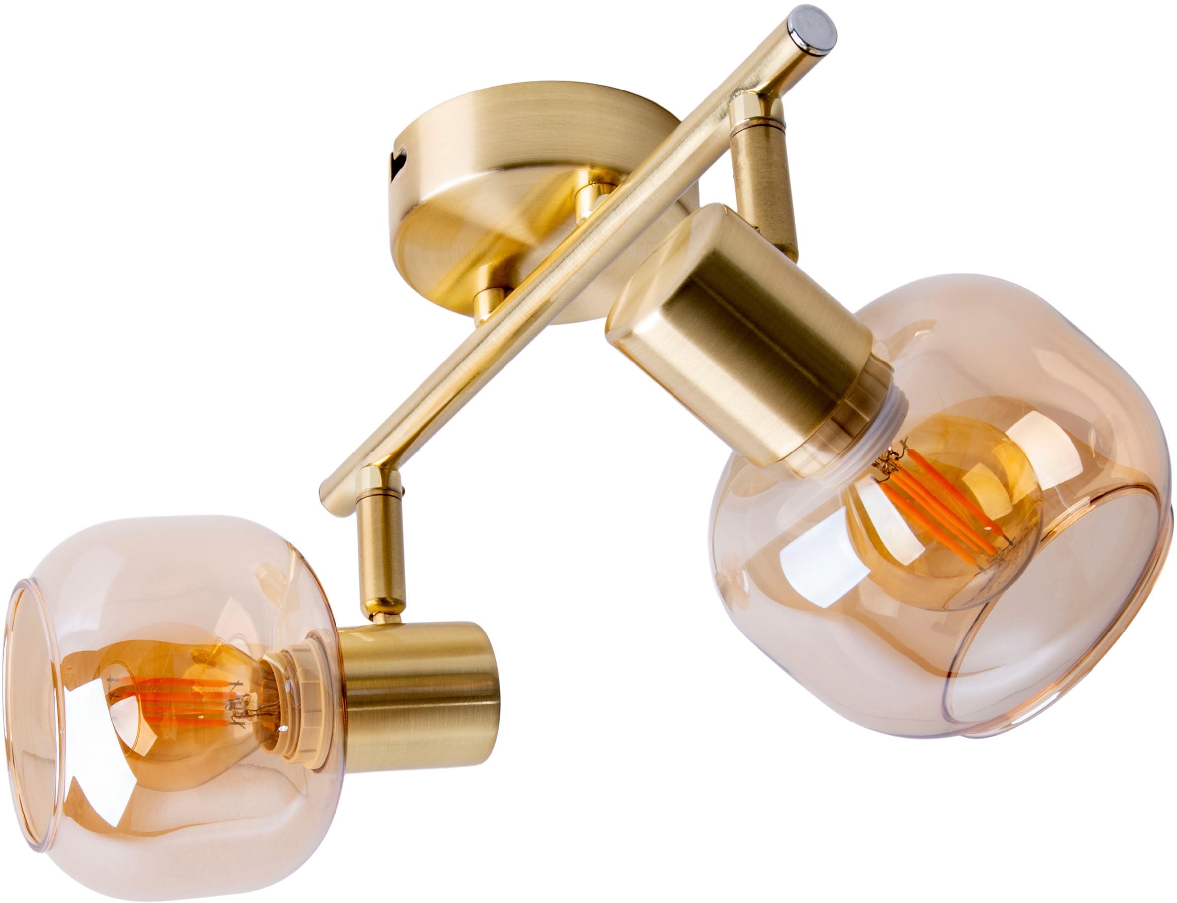 näve Deckenstrahler »Libby«, amber in flammig-flammig, verstellbar 4xE14 excl. OTTO bei 2 getönt Glasschirme flexibel 4flg. bestellen