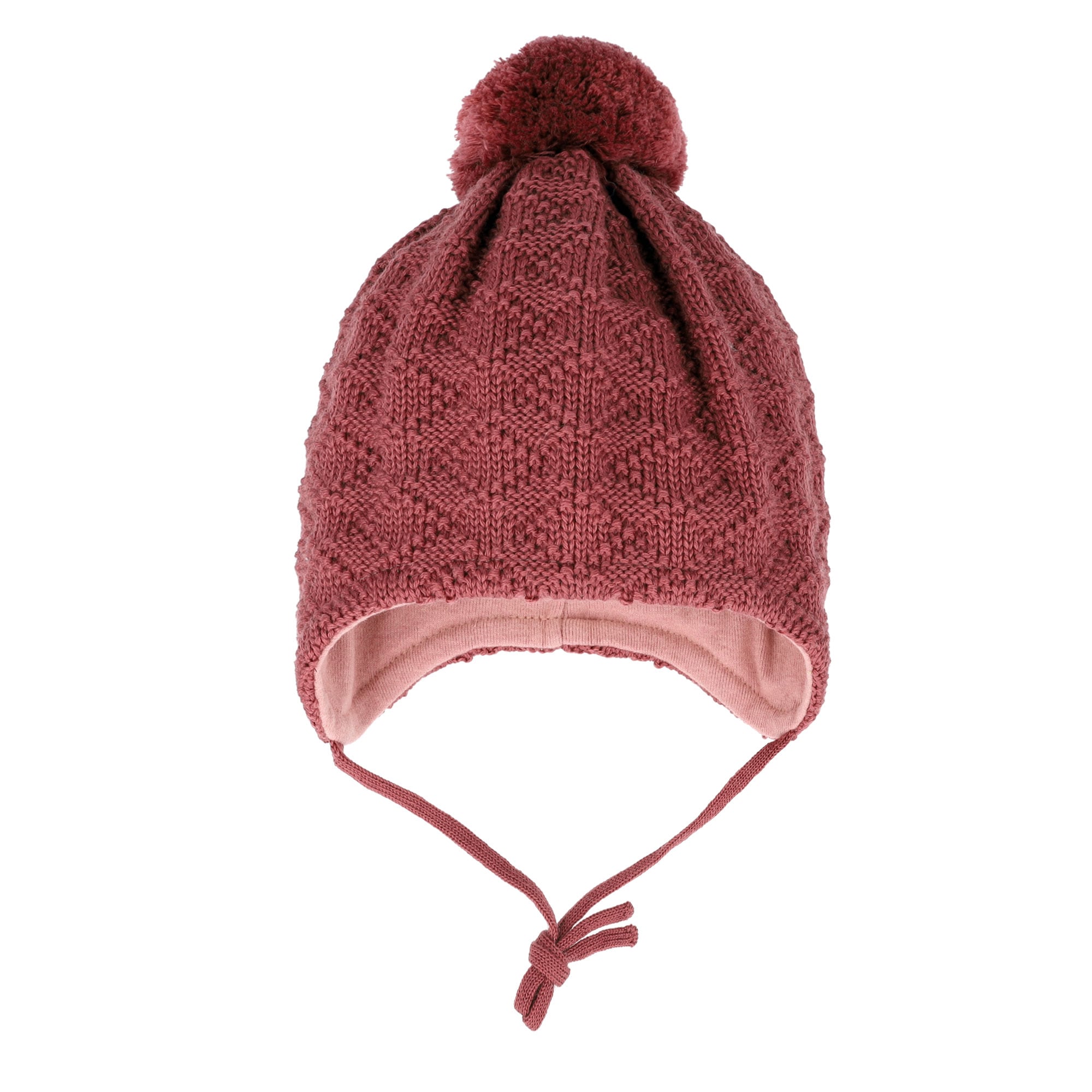 MAXIMO Strickmütze Wolle, gefüttert, zum Binden, mit Bommel