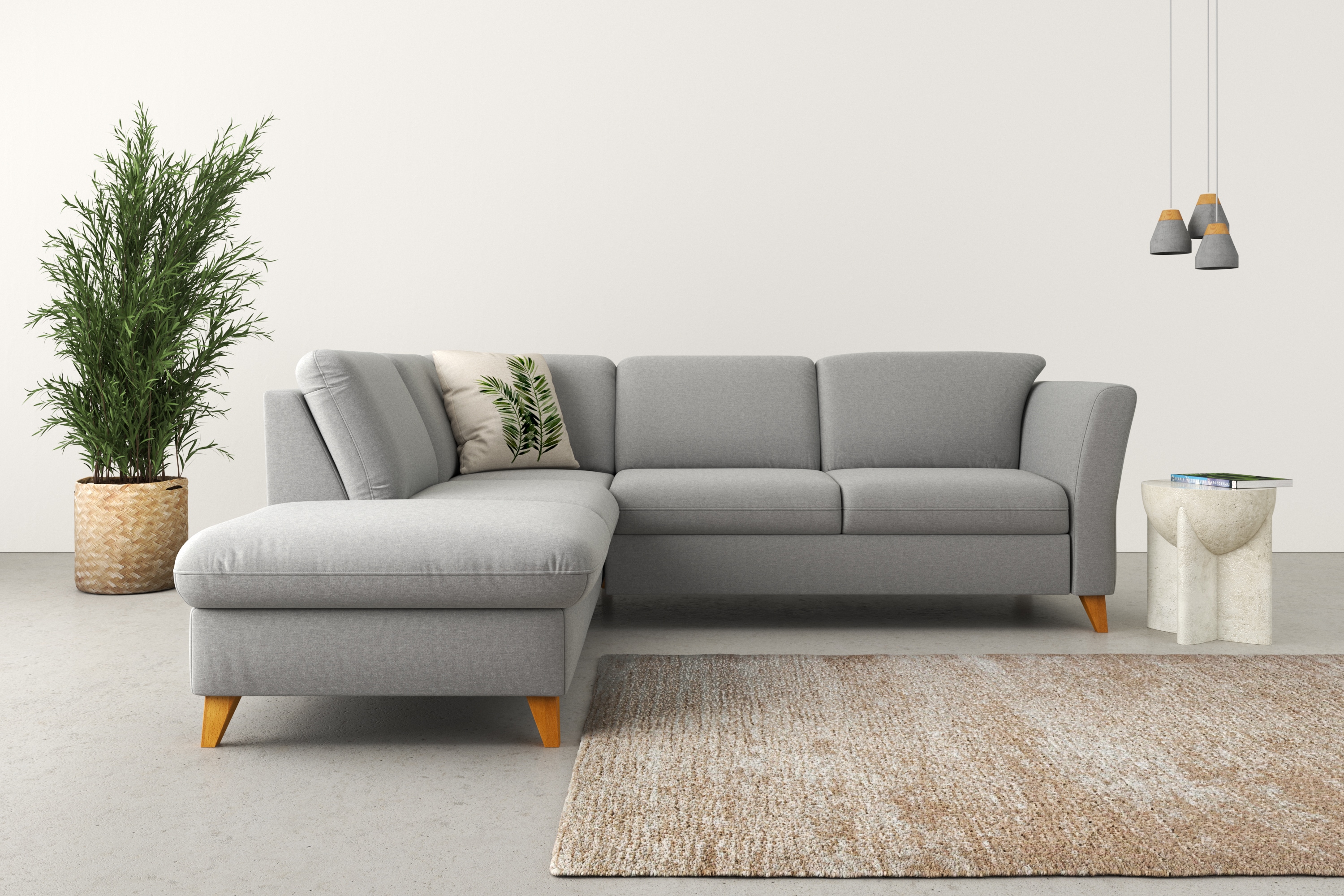 Home affaire Ecksofa "Trelleborg L-Form" Federkern-Polsterung, wahlweise mit Schlaffunktion und Stauraum