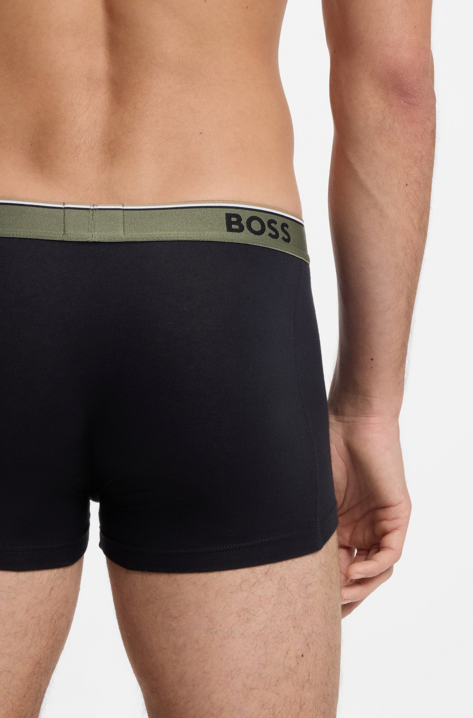 BOSS Trunk Packung, 3 Stk. aus Stretch-Baumwolle mit Logo-Bund, mittlere Bundhöhe
