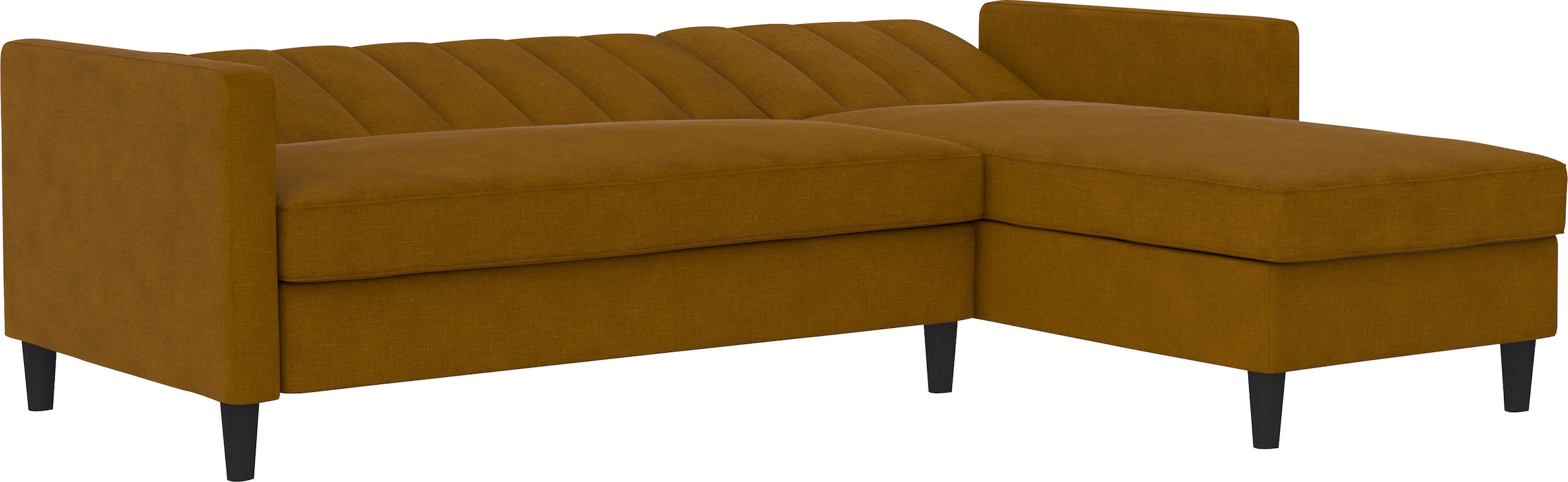 Dorel Home Ecksofa mit Schlafffunktion, Recamiere mit Stauraum beidseitig montierbar, Rückenlehne 2-teilig und 3-fach verstellbar