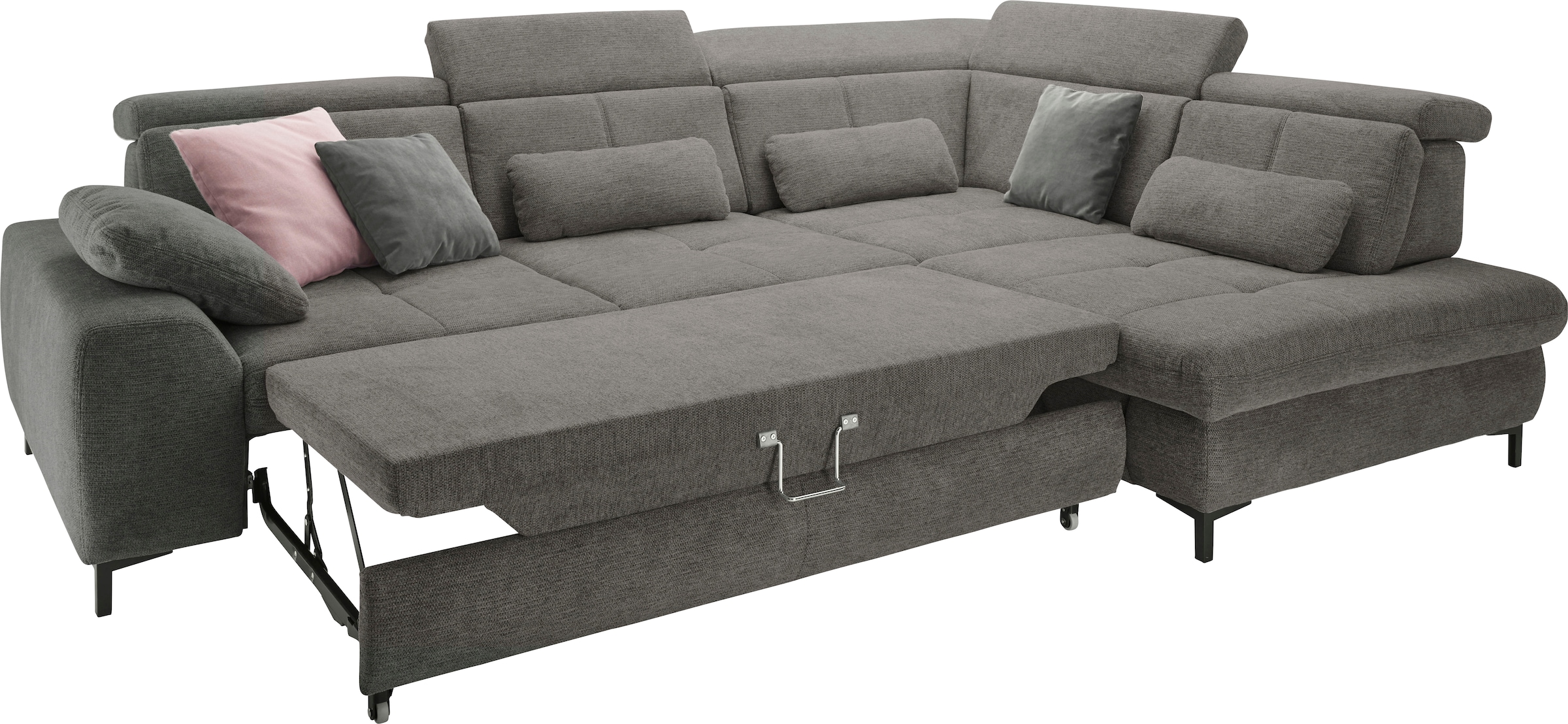 set one by Musterring Ecksofa »SO 3400 Sitzhöhe 47cm oder 49cm, Sitztiefe verstellbar, B/T 317/220 cm« Kaltschaumpolsterung, Flachgewebe, whlw. mit Funktionen, Sitzhöhe 47