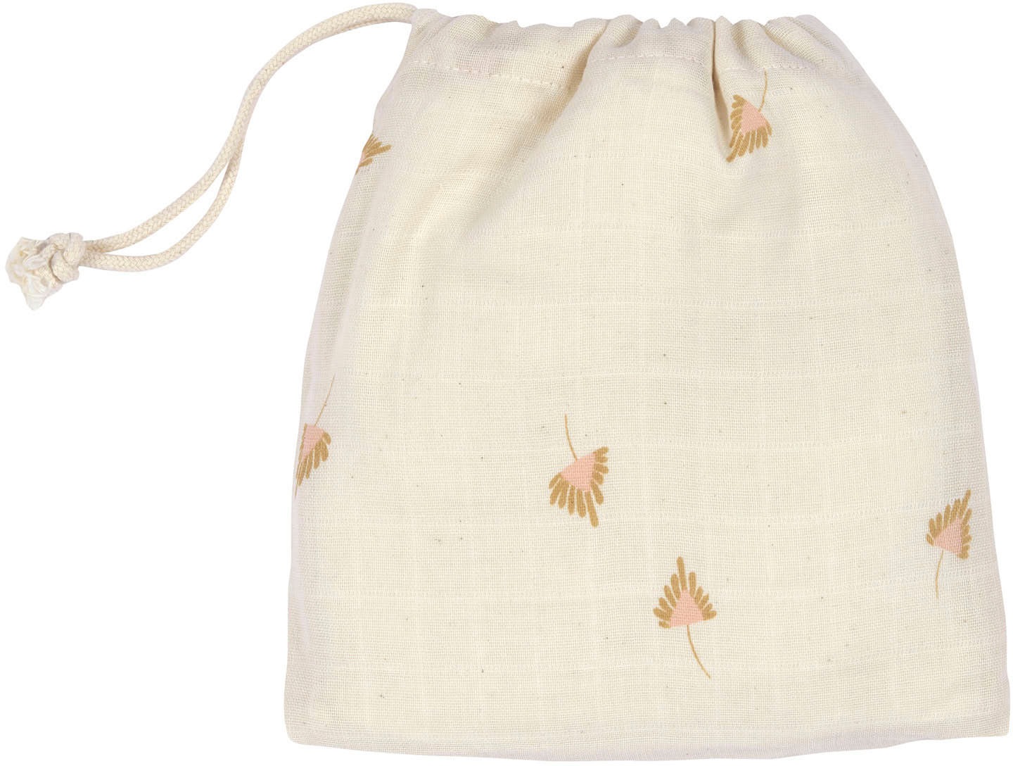 LÄSSIG Stoffwindeln »LÄSSIG X Raddis® Cotton, Einschlag- und Mulltuchset M, Curry«, (Set, 3 St.), mit wiederverwendbarem Baumwollbeutel