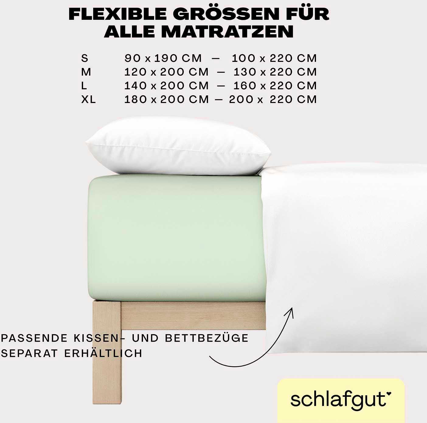 Schlafgut Spannbettlaken »EASY Jersey Elasthan Boxspring«, MADE IN GREEN by OEKO-TEX®