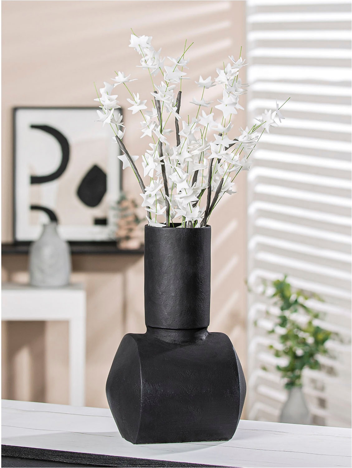 Casablanca by Gilde Dekovase »Vase Train, Höhe ca. 30 cm, aus Aluminium, nicht wasserdicht«, (1 St.), Vasenöffnung ca. 9 cm, nur für Dekozwecke geeignet