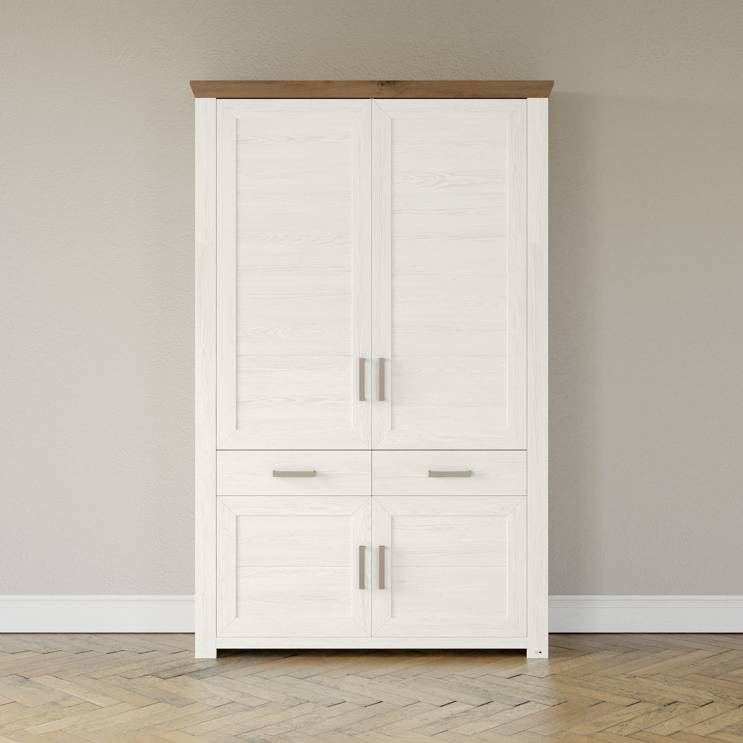 Set One By Musterring Regalelement »York« mit viel Stauraum in weiß, Größe B/H/T: 129 cm x 206,6 cm x 42,2 cm