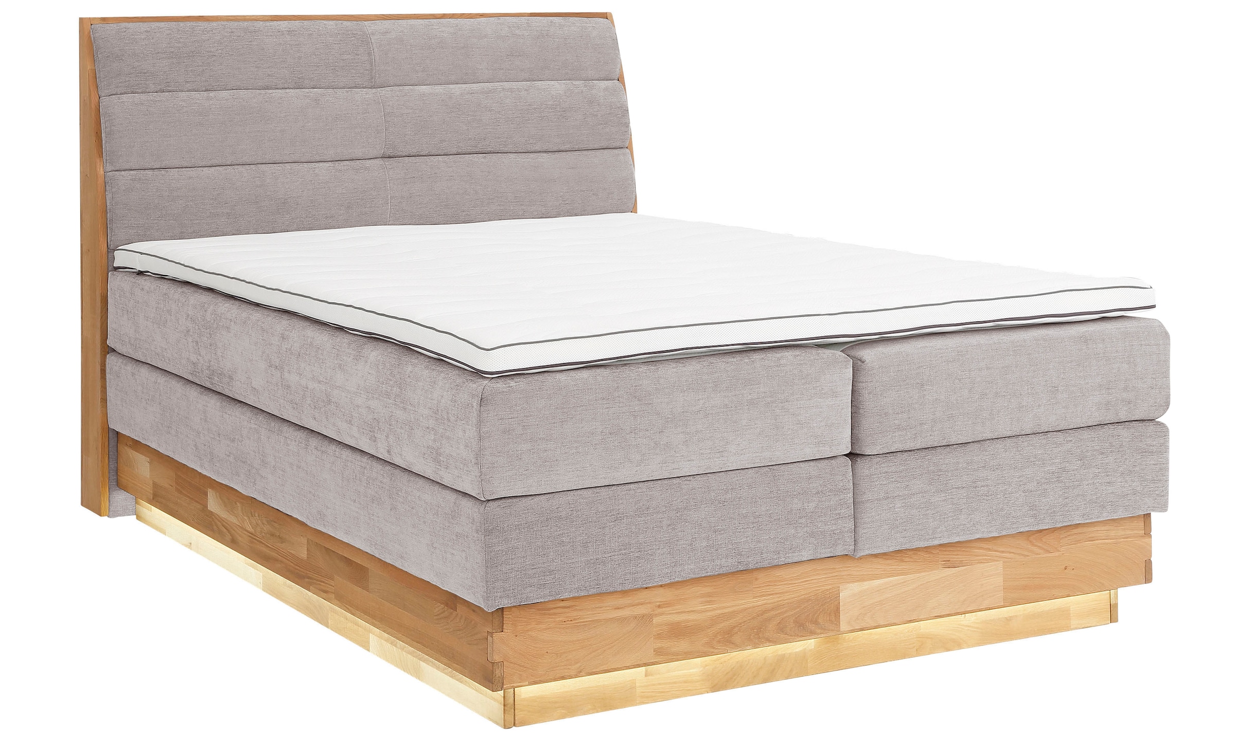 OTTO home Boxspringbett »JENNA in verschiedenen Farben und Breiten erhältlich« LED-Beleuchtung, mit zertifizierten, recycelten Bezugsstoffen