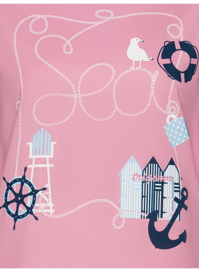 Trigema Schlafanzug »TRIGEMA Pyjama Oberteil mit maritimem Printmotiv«, (1 tlg.)
