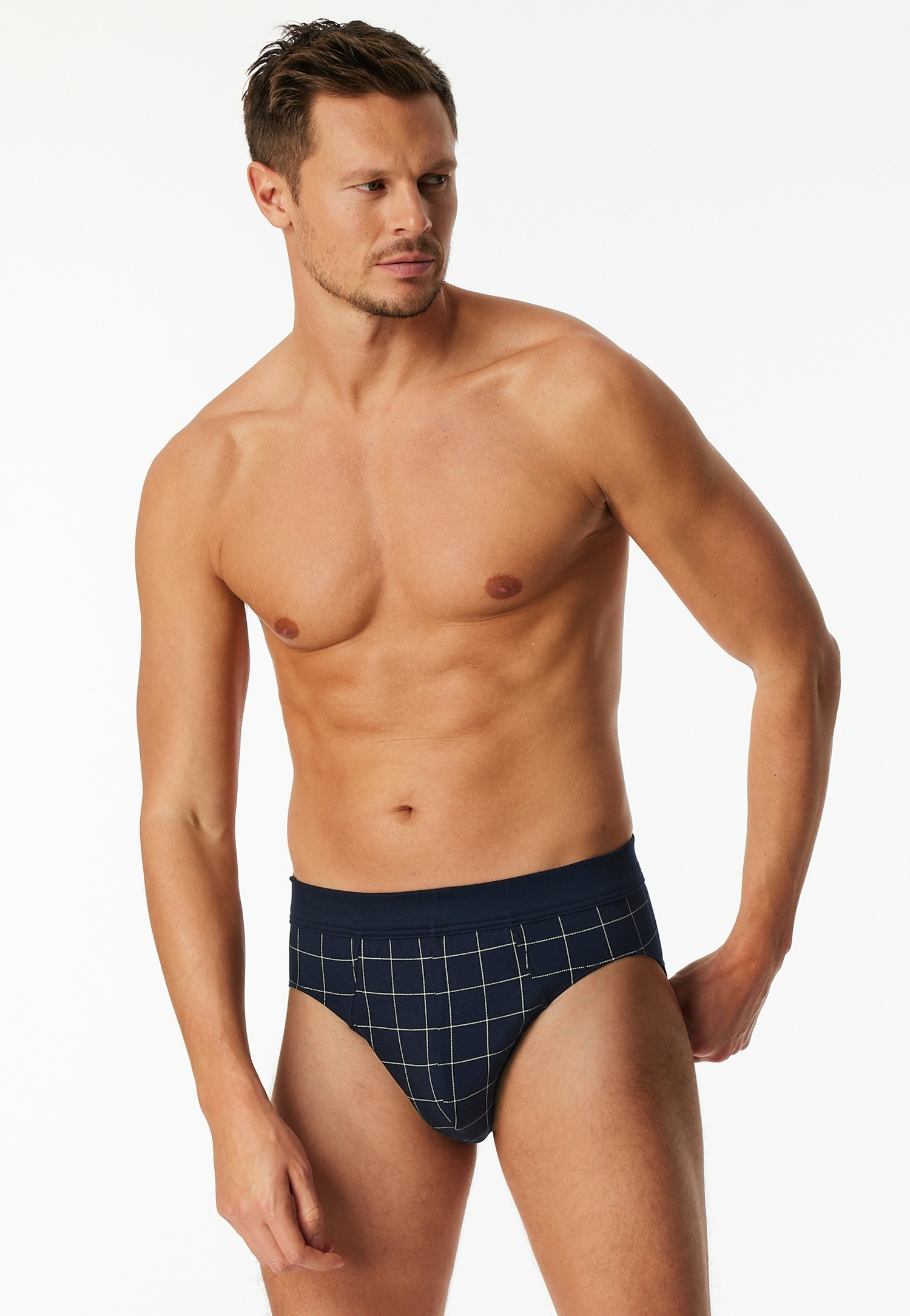 Schiesser Minislip »Fine Interlock« kariert, ohne Eingriff, softer Bund