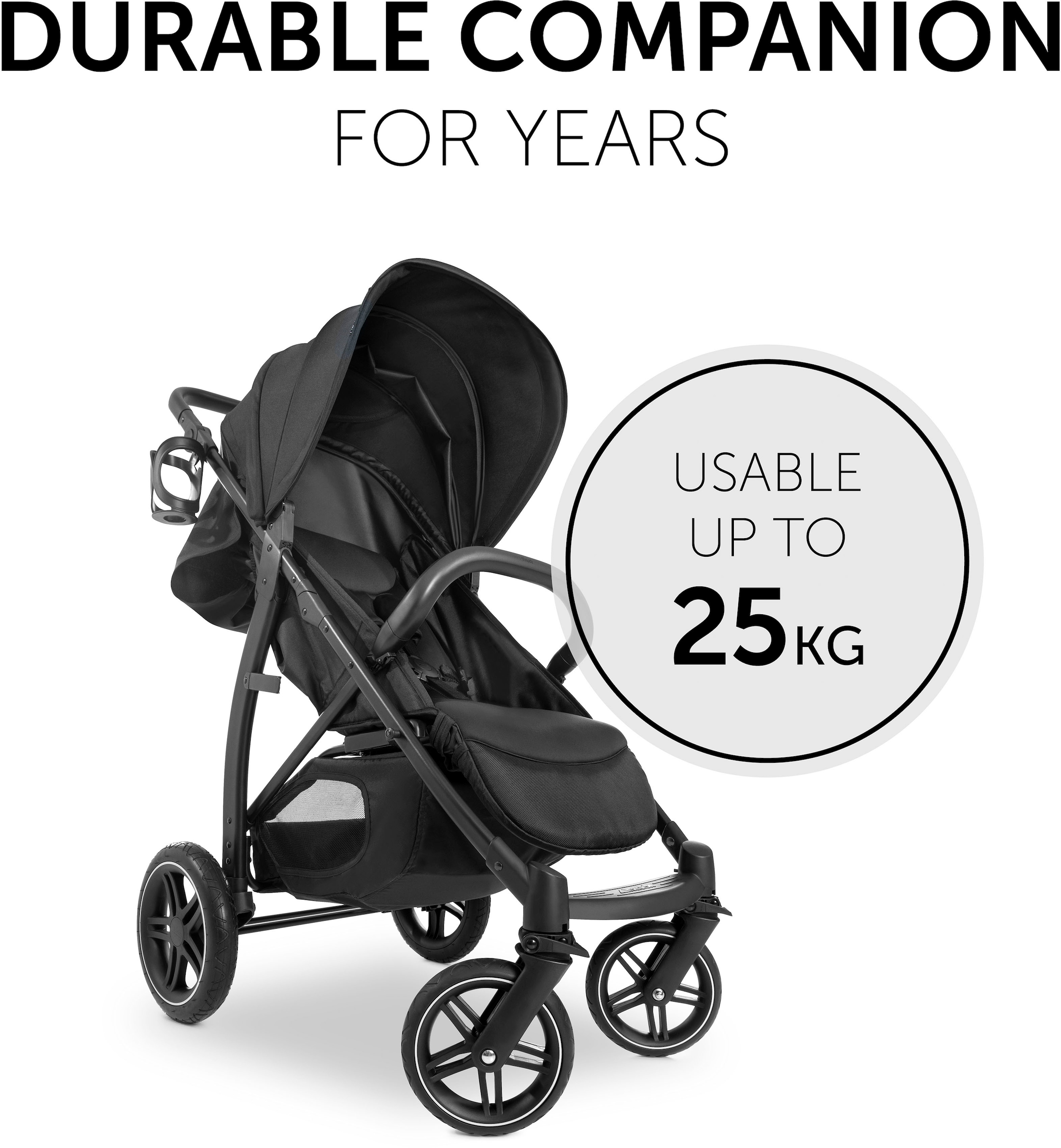 Hauck Kinder-Buggy »Rapid 4D, schwarz«, 25 kg, mit Getränkehalter und schwenk- und feststellbaren Vorderrädern
