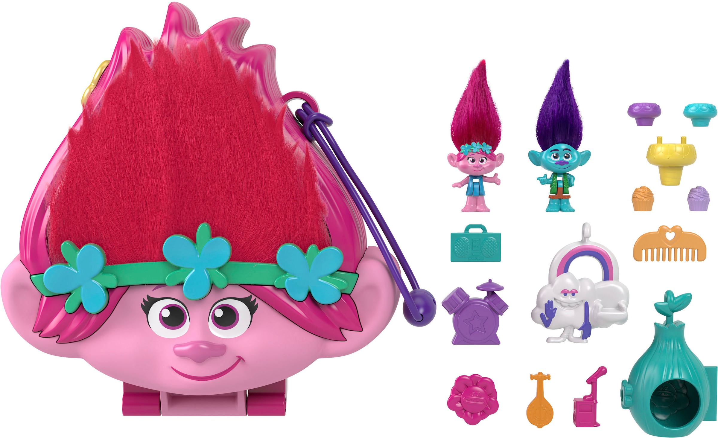 Mattel® Spielwelt »Trolls, Polly Pocket Schatulle«, (Set)