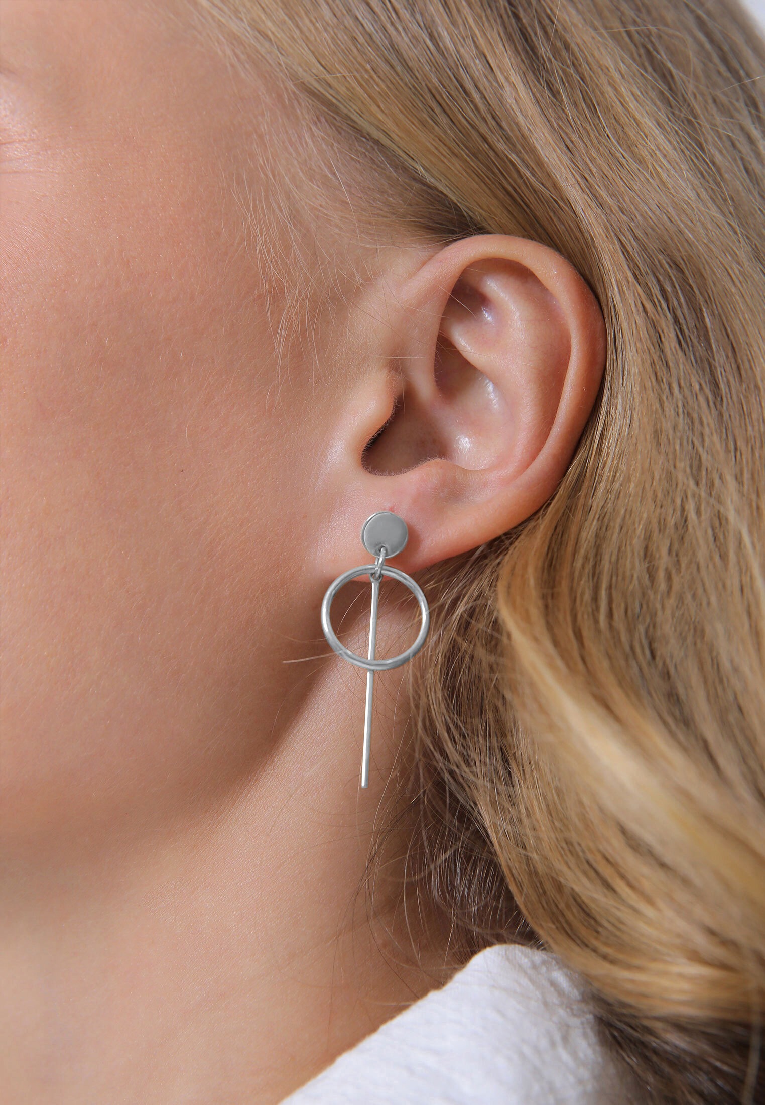 Elli Paar Ohrhänger »Ohrringe Hänger Plättchen Kreis Basic 925 Silber«