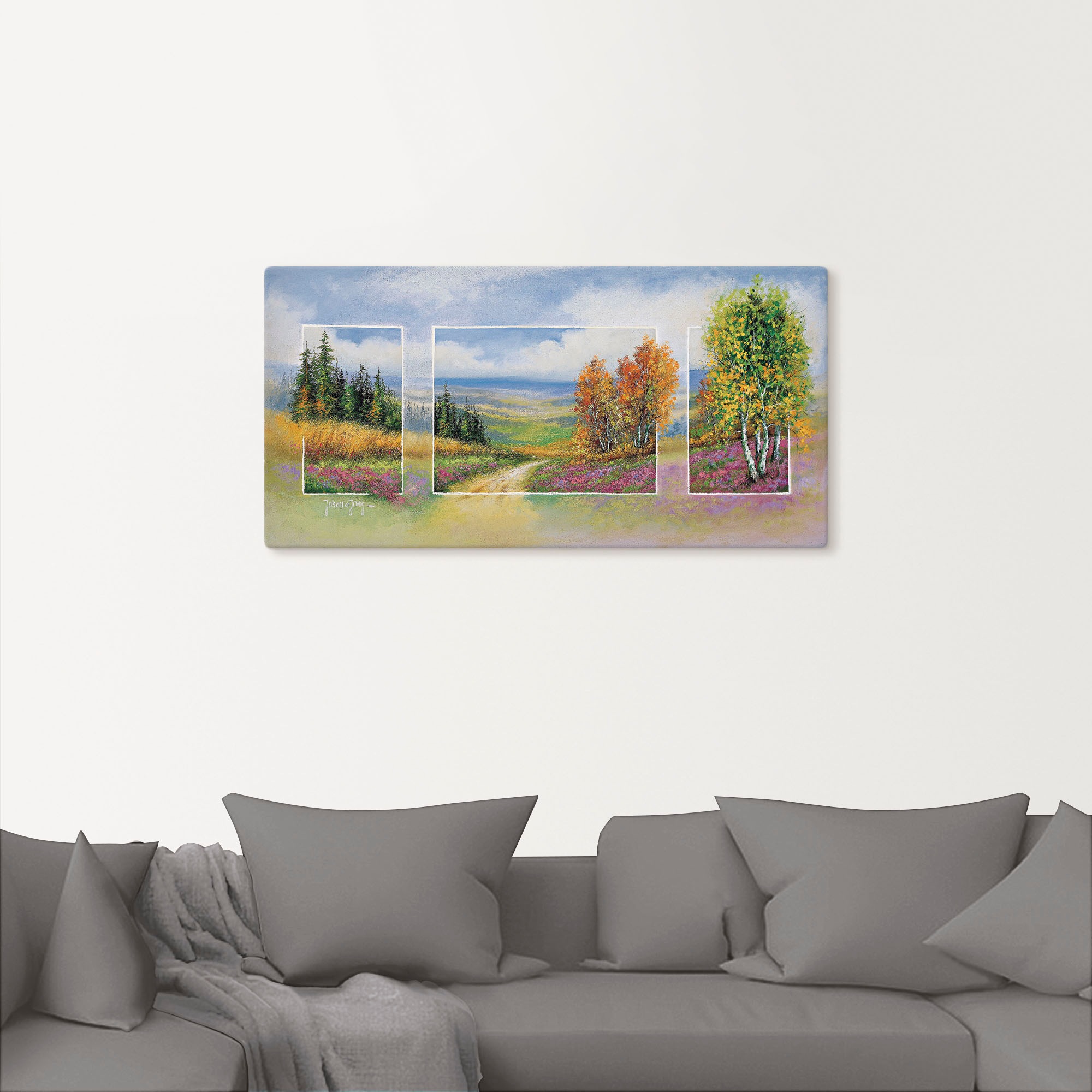 Artland Wandbild »Frühlling Triptychon«, Vier Jahreszeiten, (1 St.), als Leinwandbild, Wandaufkleber in verschied. Größen