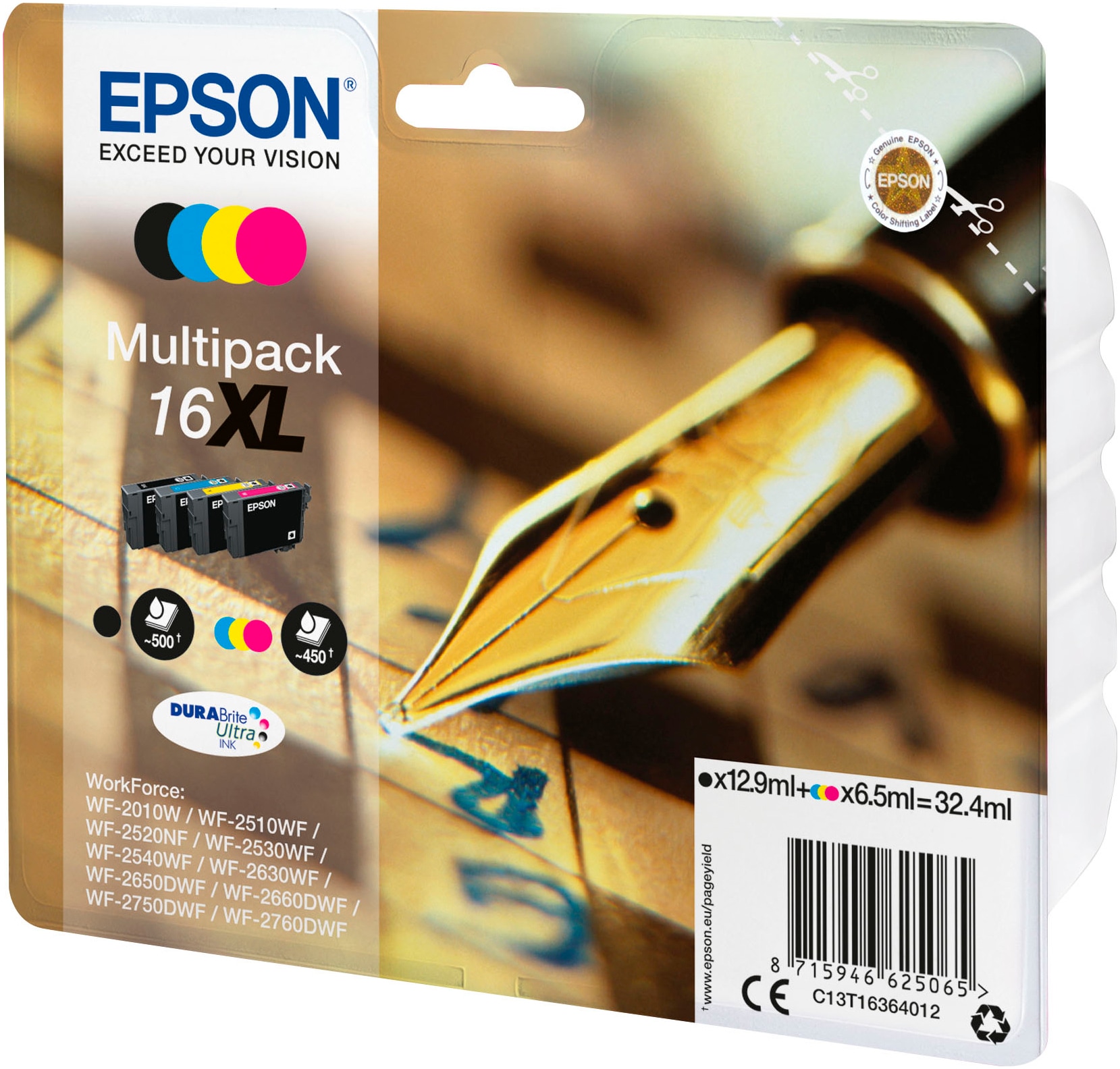 Epson Tintenpatrone »16 Mulitpack - 4 Farben- Druckerpatrone«