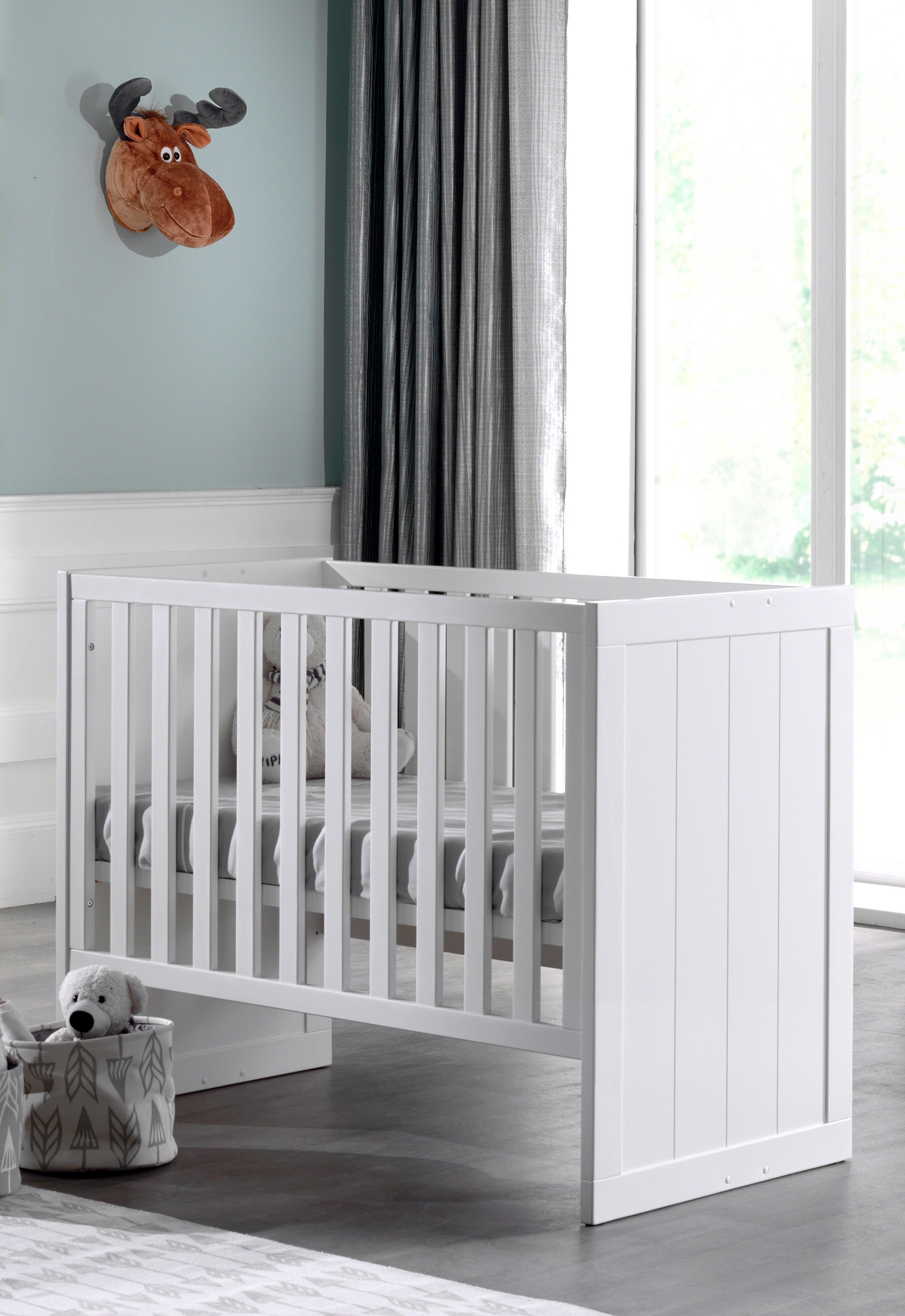 Vipack Babybett, Babybett mit Liegefläche 60 x 120 cm weiß lackiert