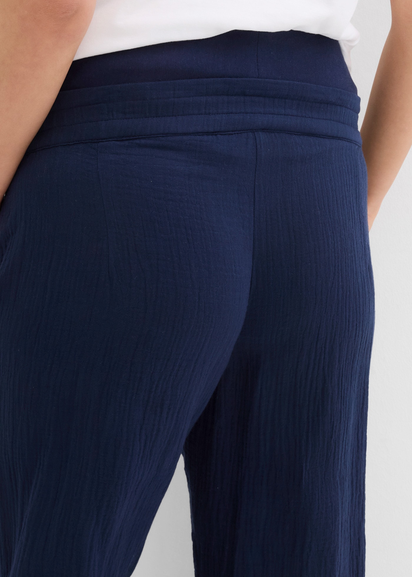 bonprix Umstandshose  aus Baumwolle, atmungsaktiv, mit breitem Jerseybund