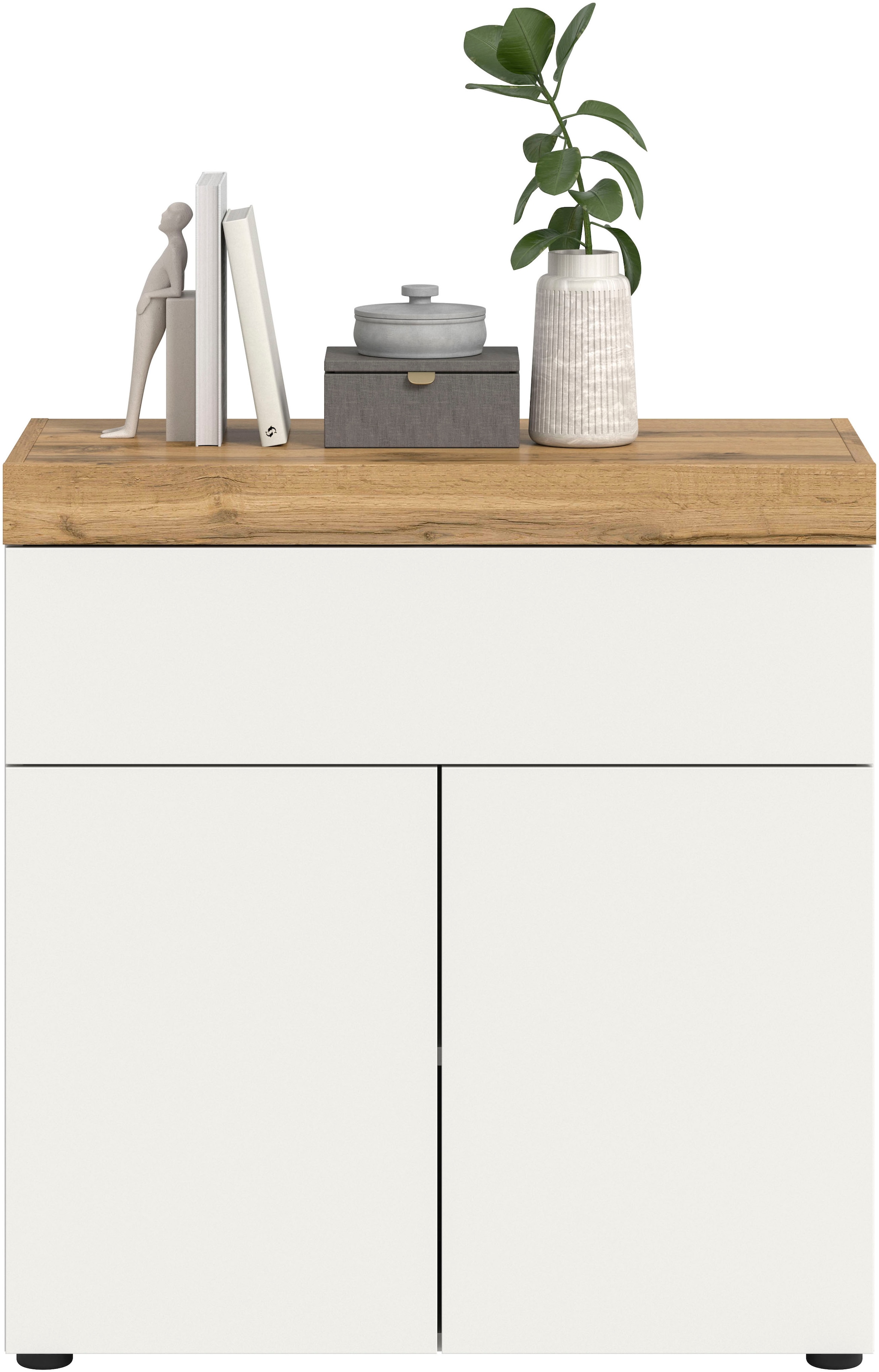 OTTO home Kommode »MAMBO, Breite 77cm, 2 Türen, 1 Schubkasten, push-2-open« 2 farbige Ausführung, in verschiedenen Farben erhältlich, 1 Stk. tlg. Kommode, Anrichte, Wohnzimmer, Schlafzimmer