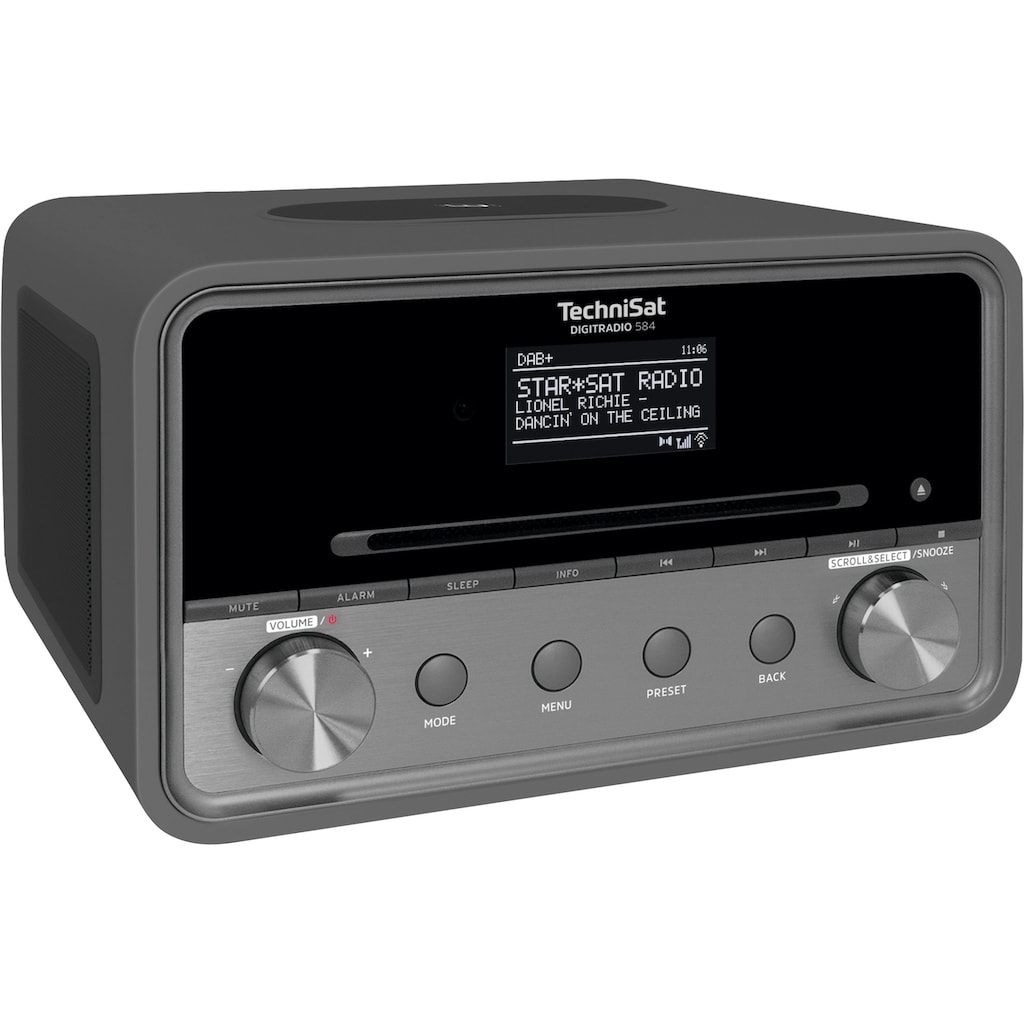 TechniSat Internet-Radio »DIGITRADIO 584 Stereoanlage«, (Bluetooth-WLAN Digitalradio (DAB+)-UKW mit RDS-Internetradio), CD, Bluetooth, Farbdisplay, Wireless Charging, Alexa-Sprachsteuerung