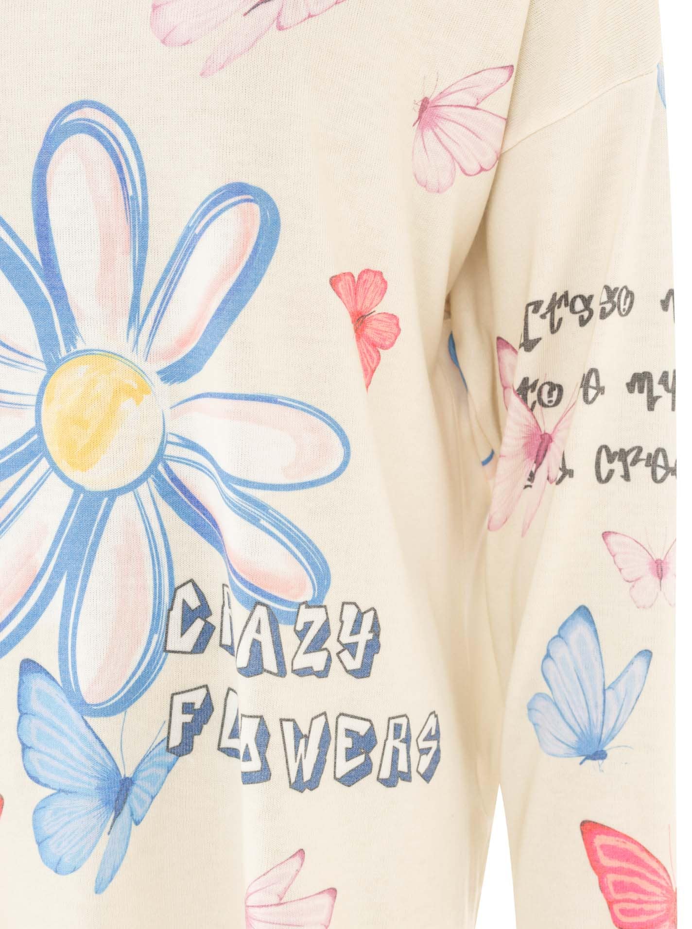 Zwillingsherz Langarmshirt »"Crazy Flower"« Blumendesign, V-Neck, leichtes Material