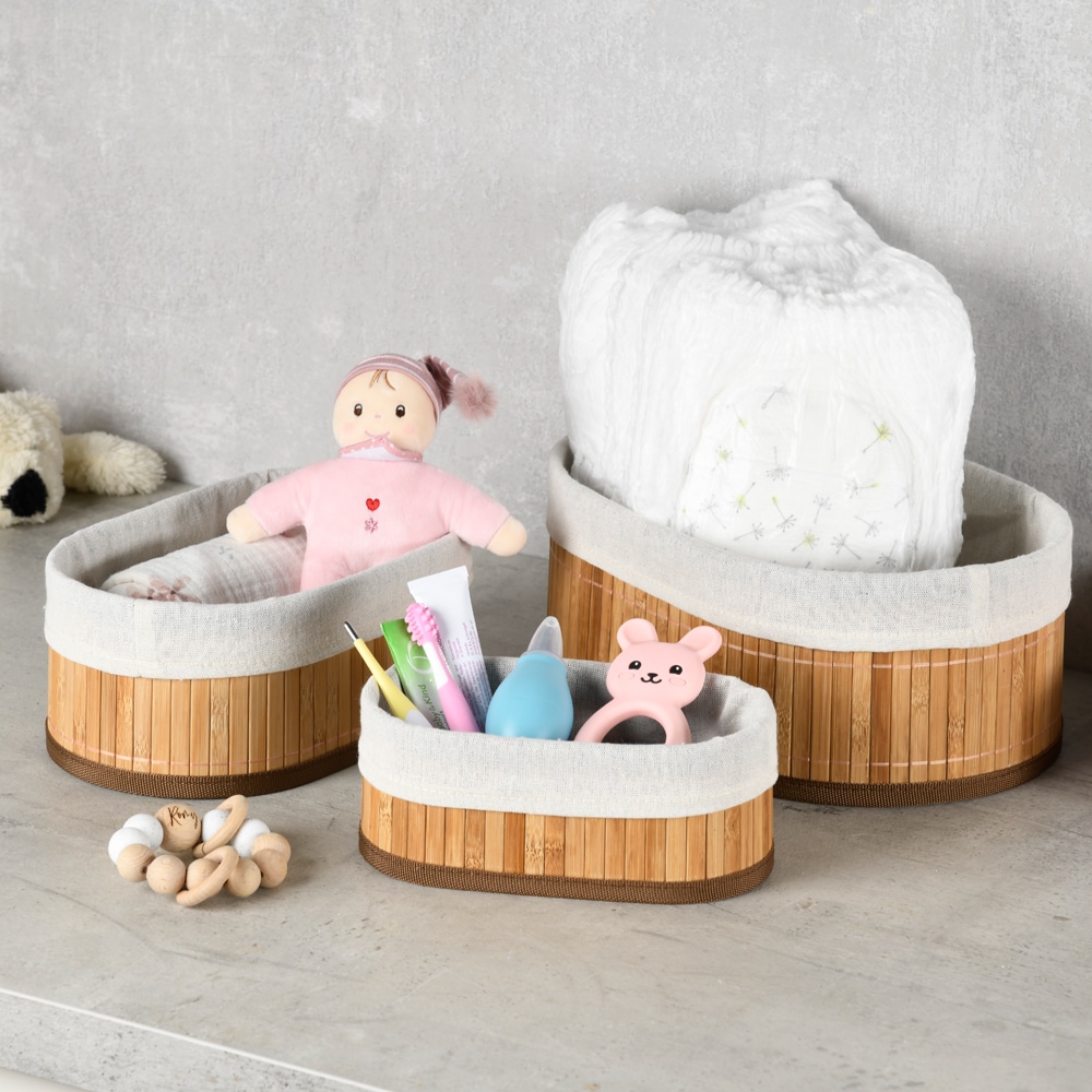 KESPER® Aufbewahrungskorb »Bambus Körbchen, 3er Set, FSC« in 3 verschiedenen Größen